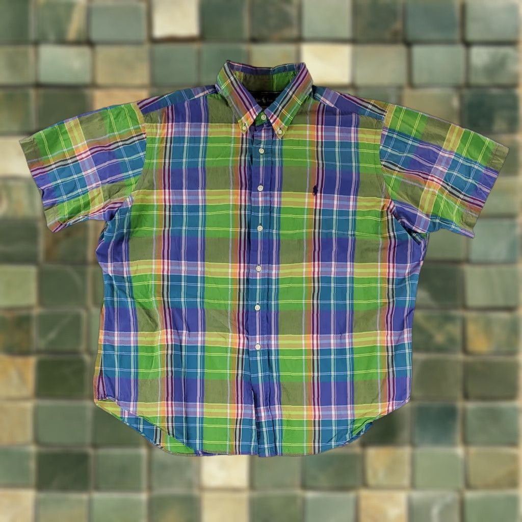 Ralph Lauren Ralph Lauren Shirt Madras Button Down Short Sleeve Classic Fit Plaid Mens XXL Multicolor Size US XXL / EU 58 / 5 - 1 Thumbnail