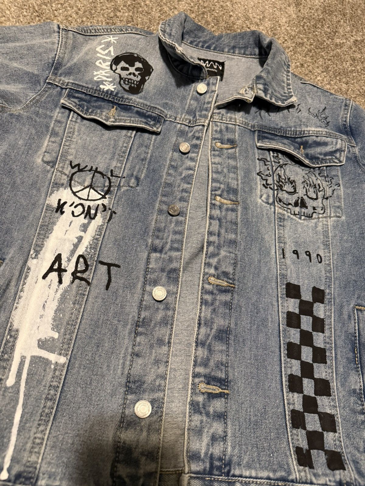 Boohoo BoohooMAN Denim Jacket Size US L / EU 52-54 / 3 - 3 Thumbnail