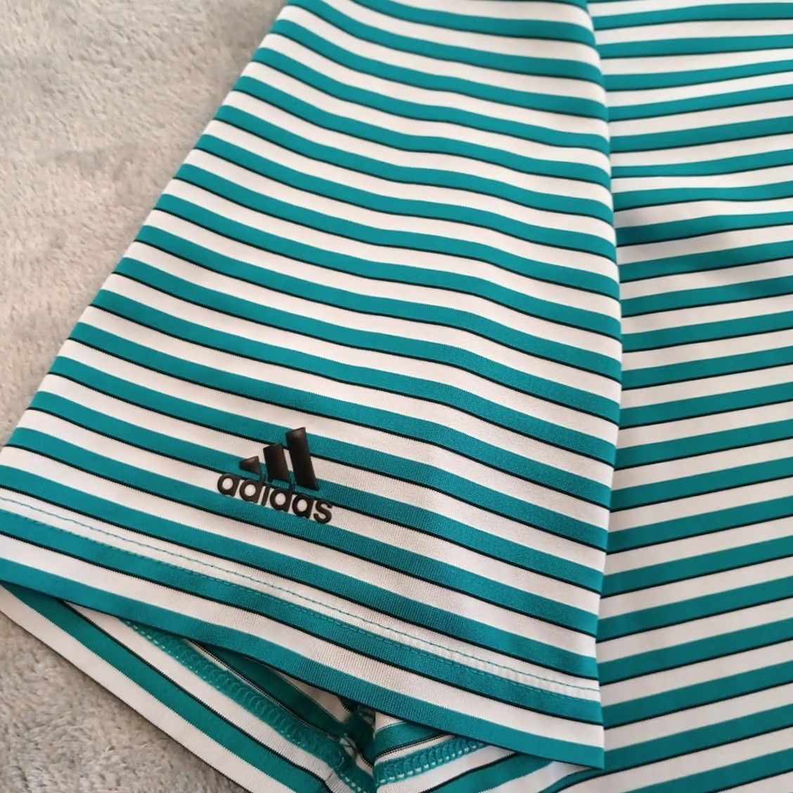 Adidas Adidas Polo Shirt Mens XL Green Striped Short Sleeve Size US XL / EU 56 / 4 - 3 Thumbnail