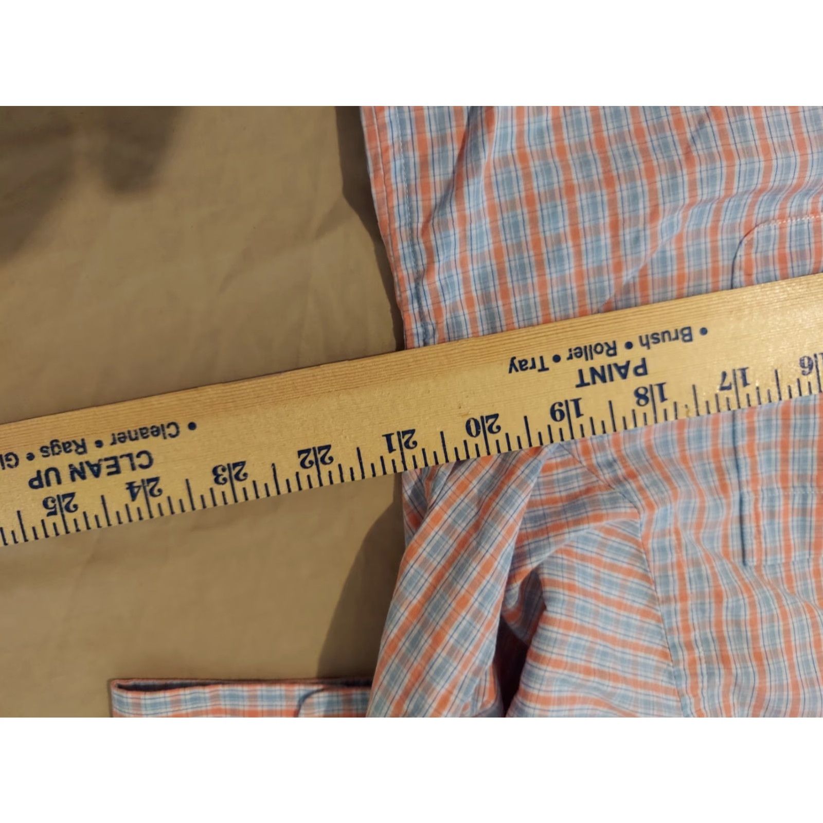 Vineyard Vines Vineyard Vines Shirt XL Men Button-Up Long Sleeve Linen Orange Blue Cotton Dress Shirt Size 46R - 4 Thumbnail