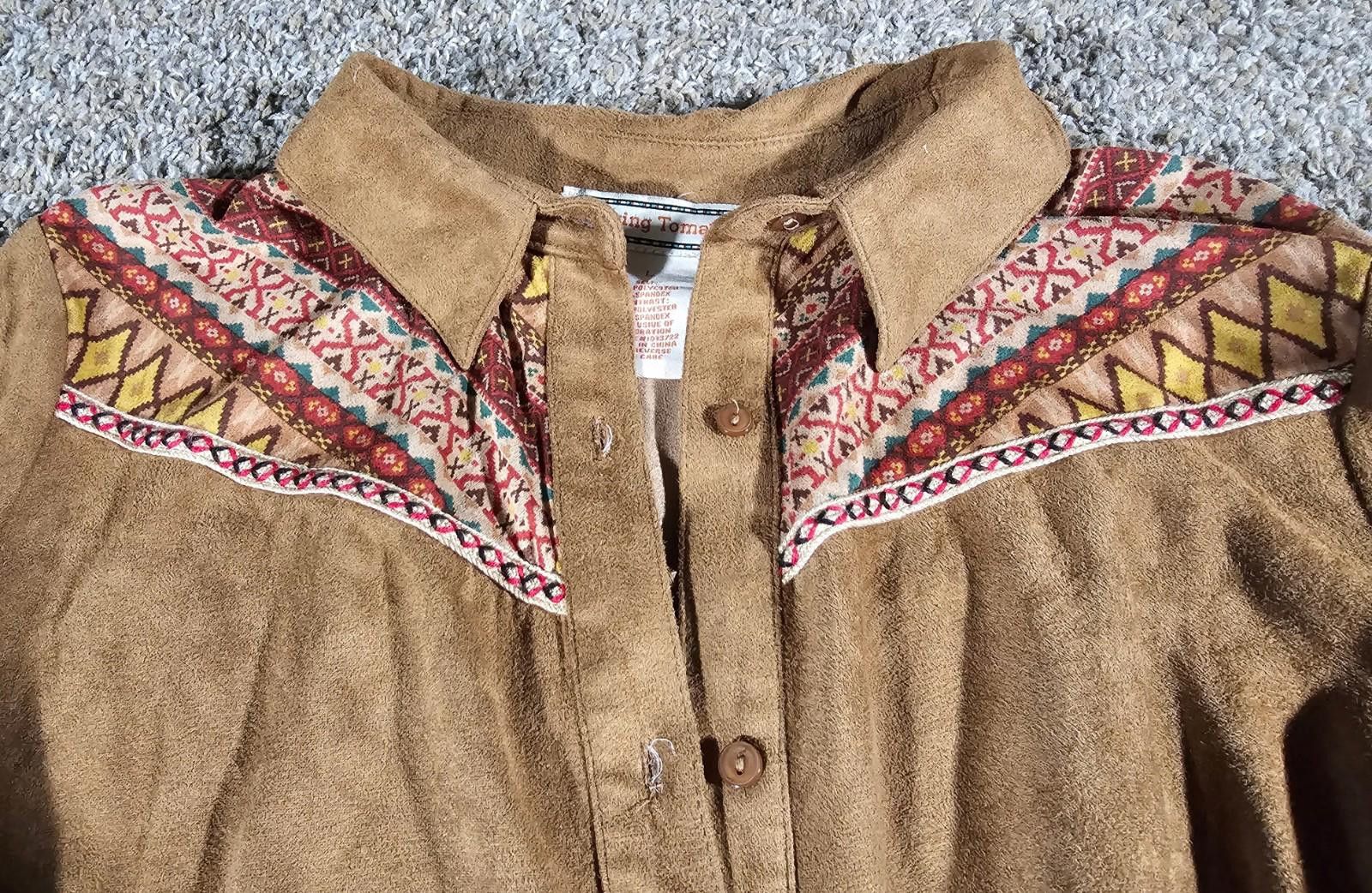 Other Flying Tomato Faux Suede Dress Size L Brown Long Sleeve Boho Size L / US 10 / IT 46 - 3 Thumbnail