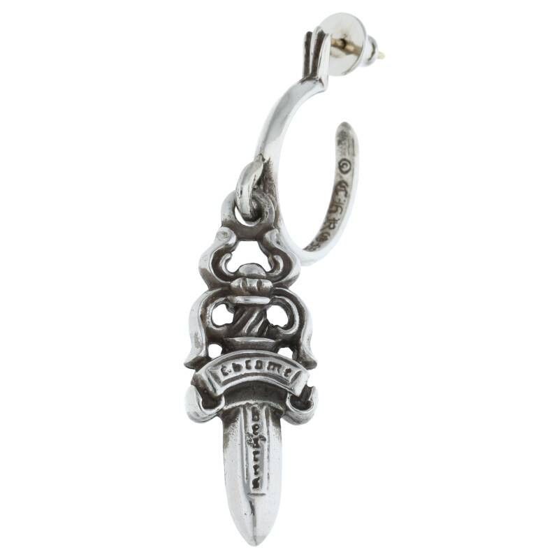 image of Chrome Hearts Dagger Earring in Silver, Men's