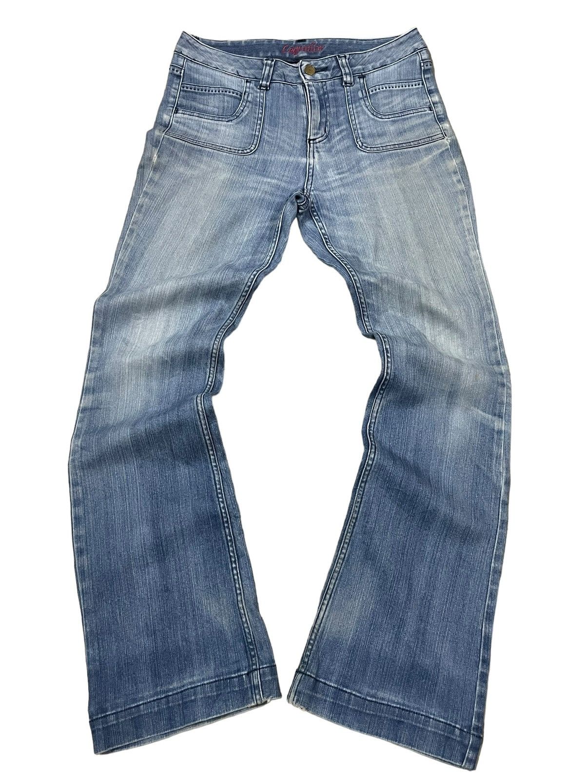Japanese Brand Vintage Japanese Brand Crazy Front Pocket Washed Flare Jeans Size 31" - 4 Thumbnail