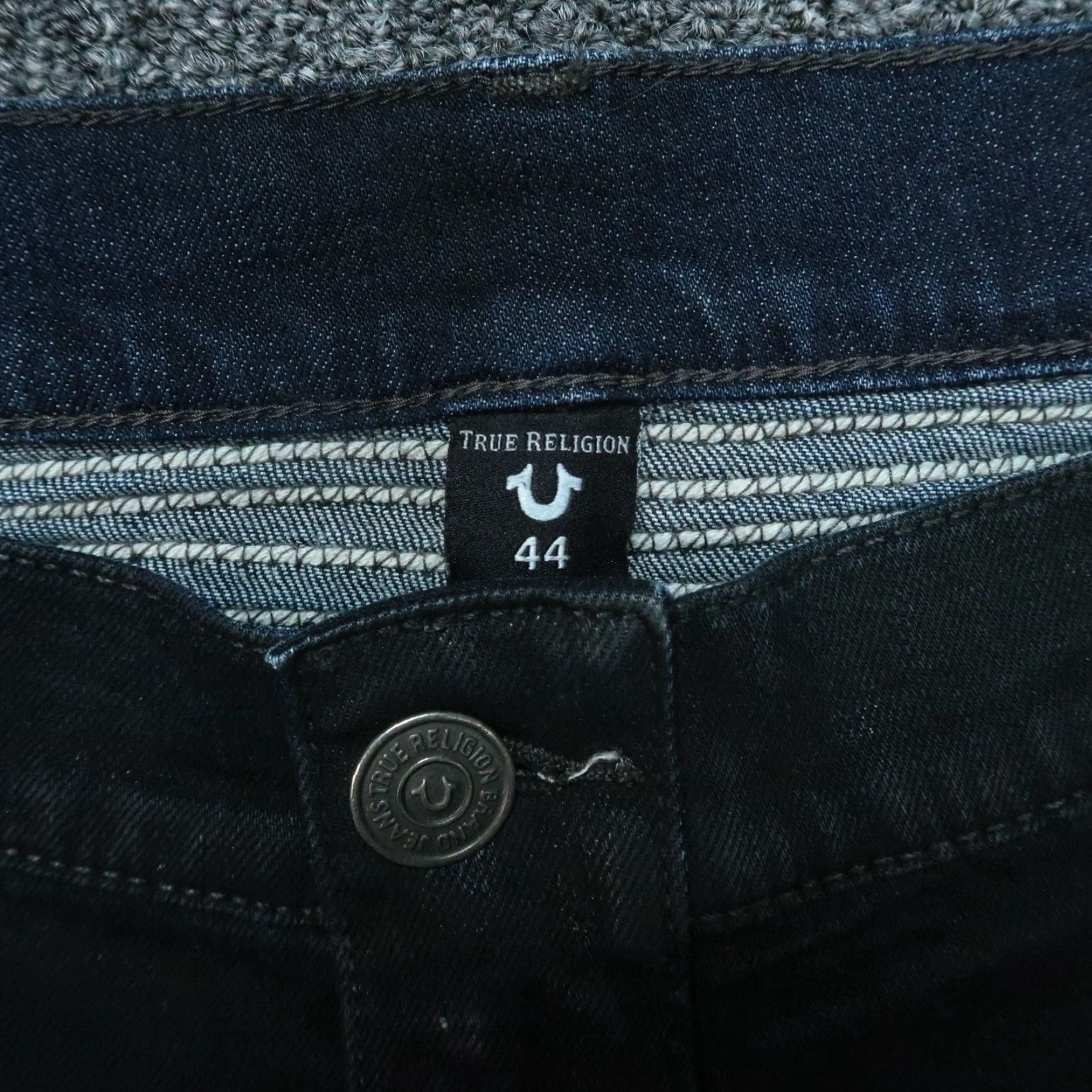 True Religion True Religion Jeans Blue Geno 44x34 Relaxed Slim Moto No Flap Dark Wash Mens Size US 44 / EU 60 - 4 Thumbnail