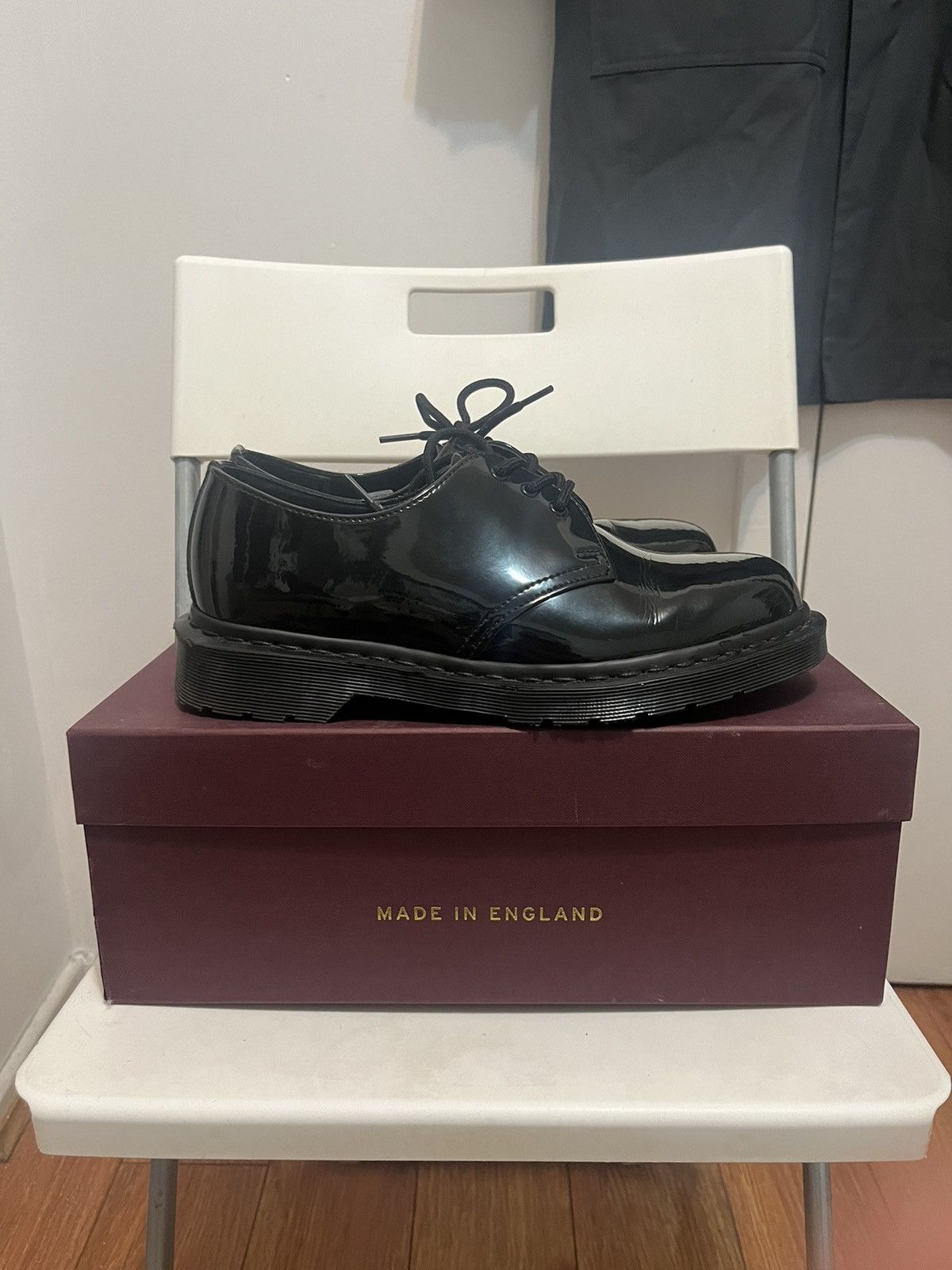 image of Dr Martens Dr.martens Made In England 1461 Mono Black Patent Lamper Shoes, Men's (Size 8)