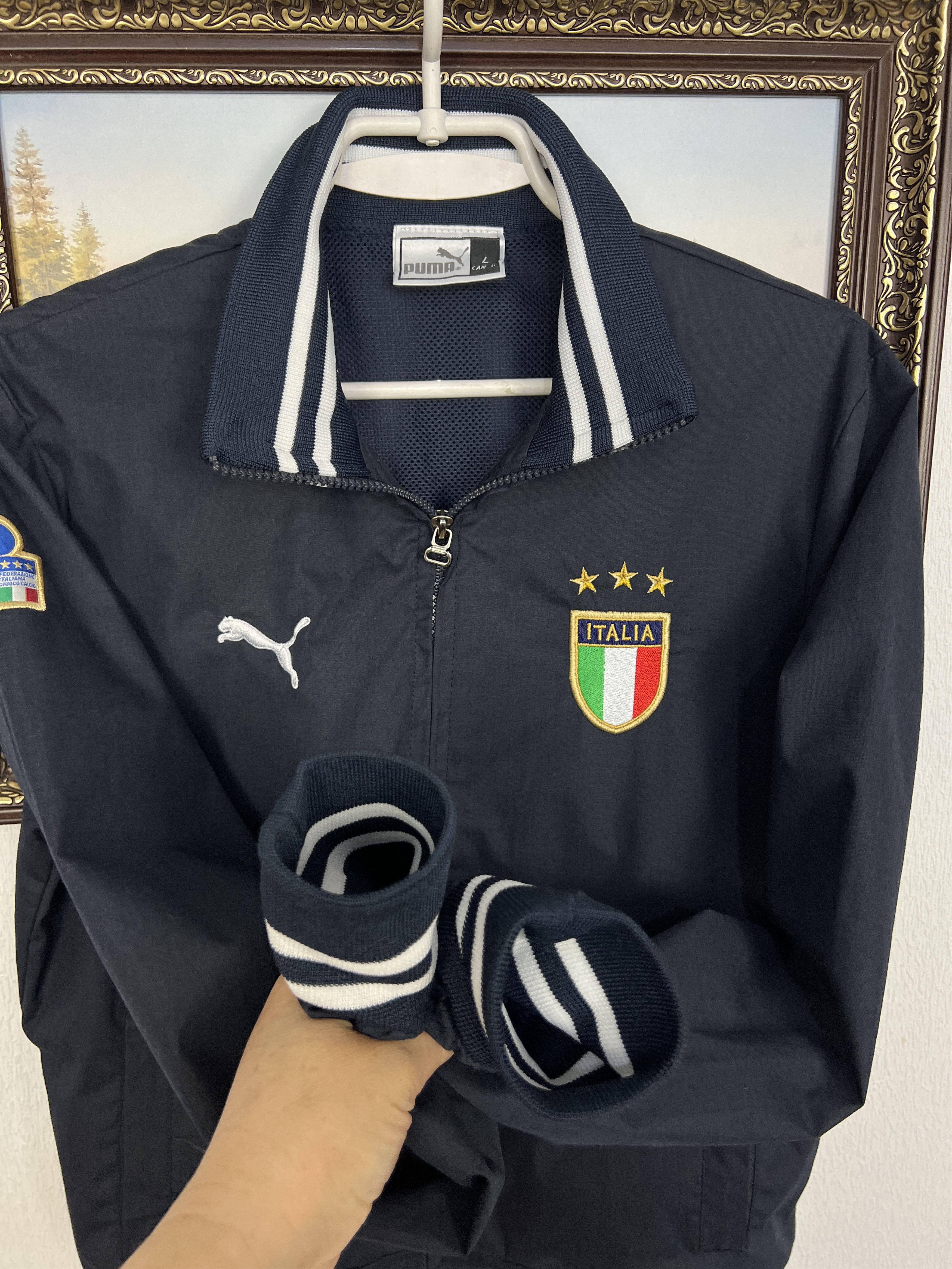 Puma Vintage Puma Italy Football Jacket Soccer Track Top National Size M / US 6-8 / IT 42-44 - 6 Thumbnail