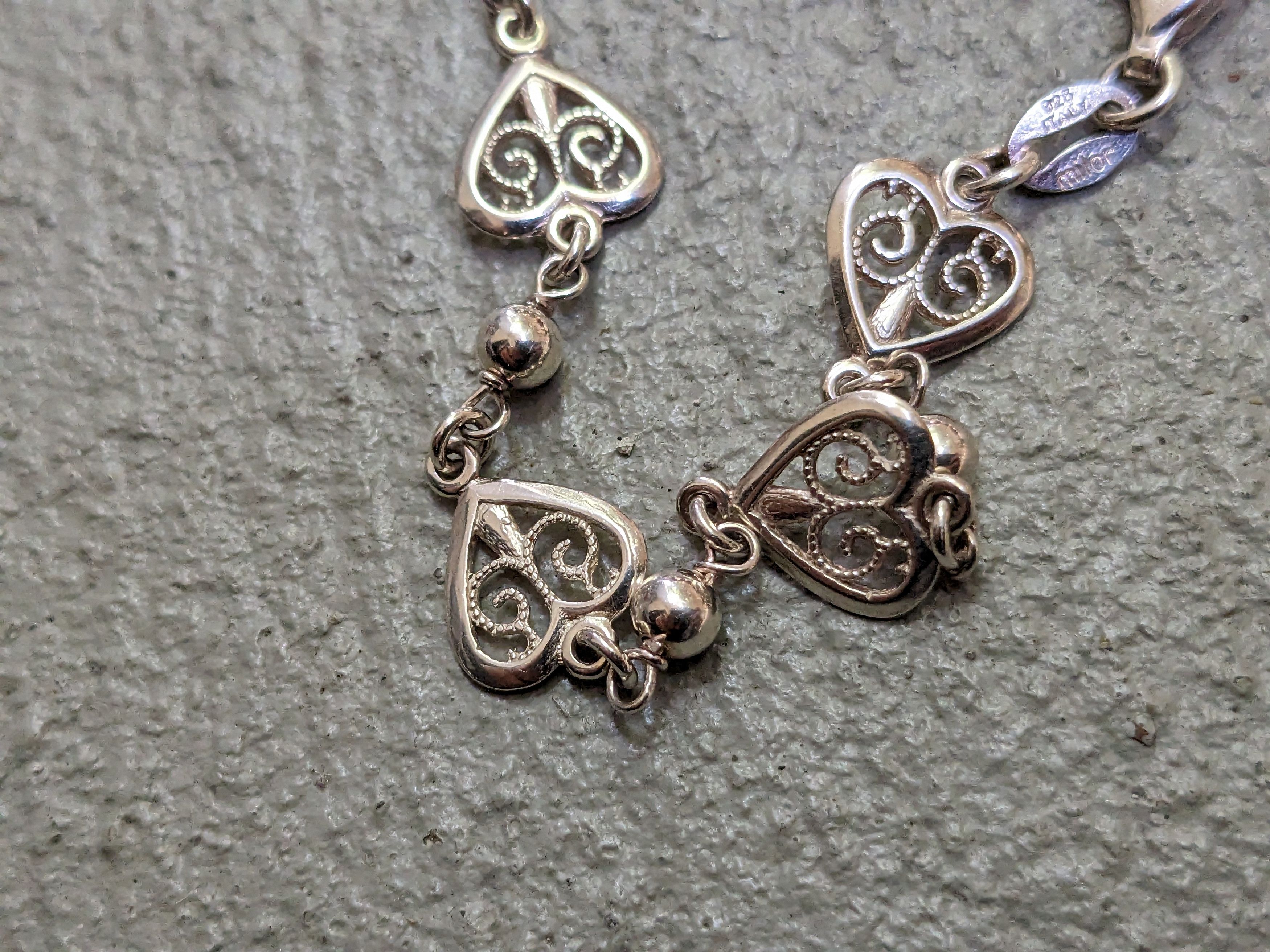 Jewelry × Vintage Vintage Sterling Silver Heart Bracelet Chain 7.25" Italy Y2K Size ONE SIZE - 7 Thumbnail