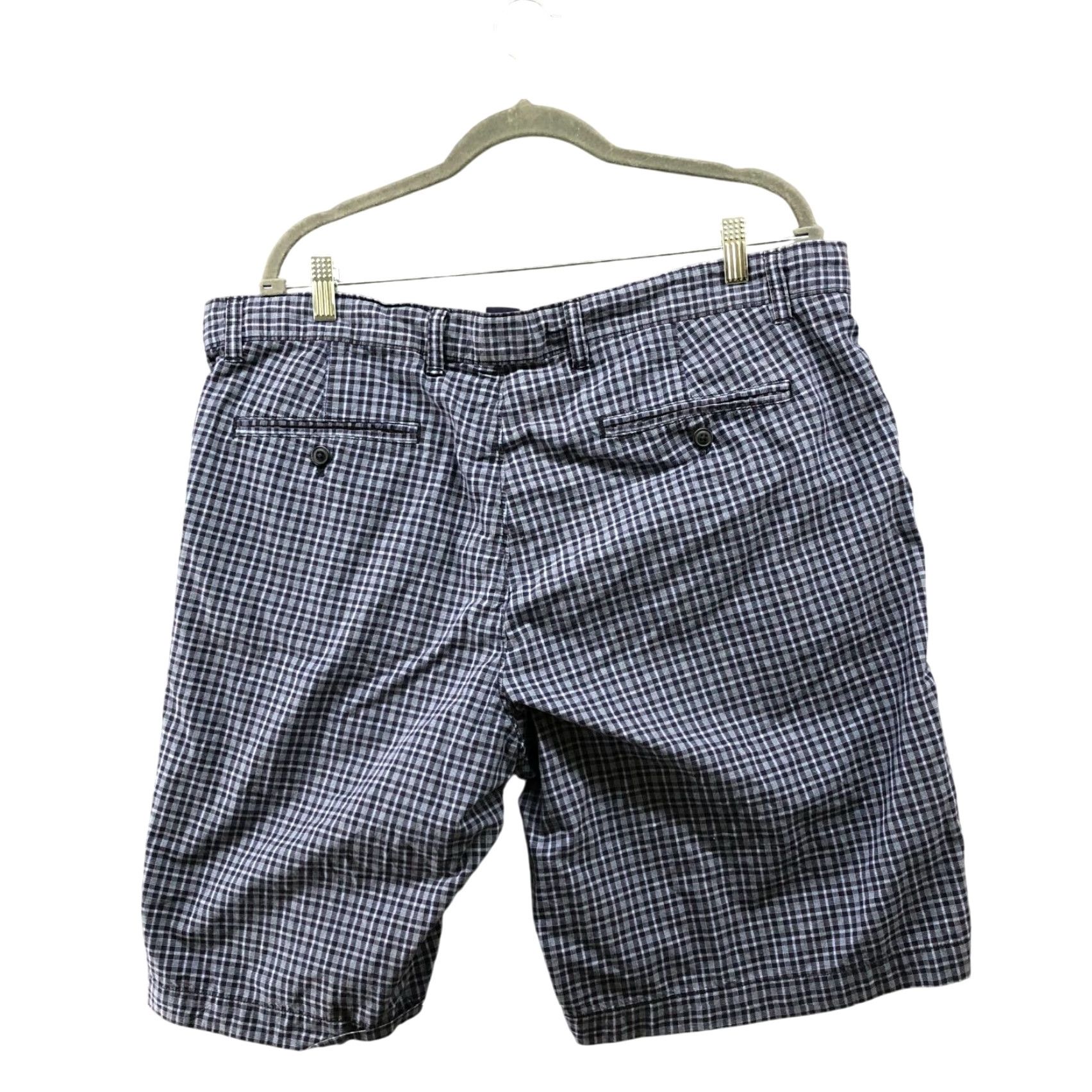 Gap Gap Chino Shorts Mens Size 38 Blue Plaid 10" Inseam Cotton Flat Front Summer Casual Mens Size US 38 / EU 54 - 2 Thumbnail