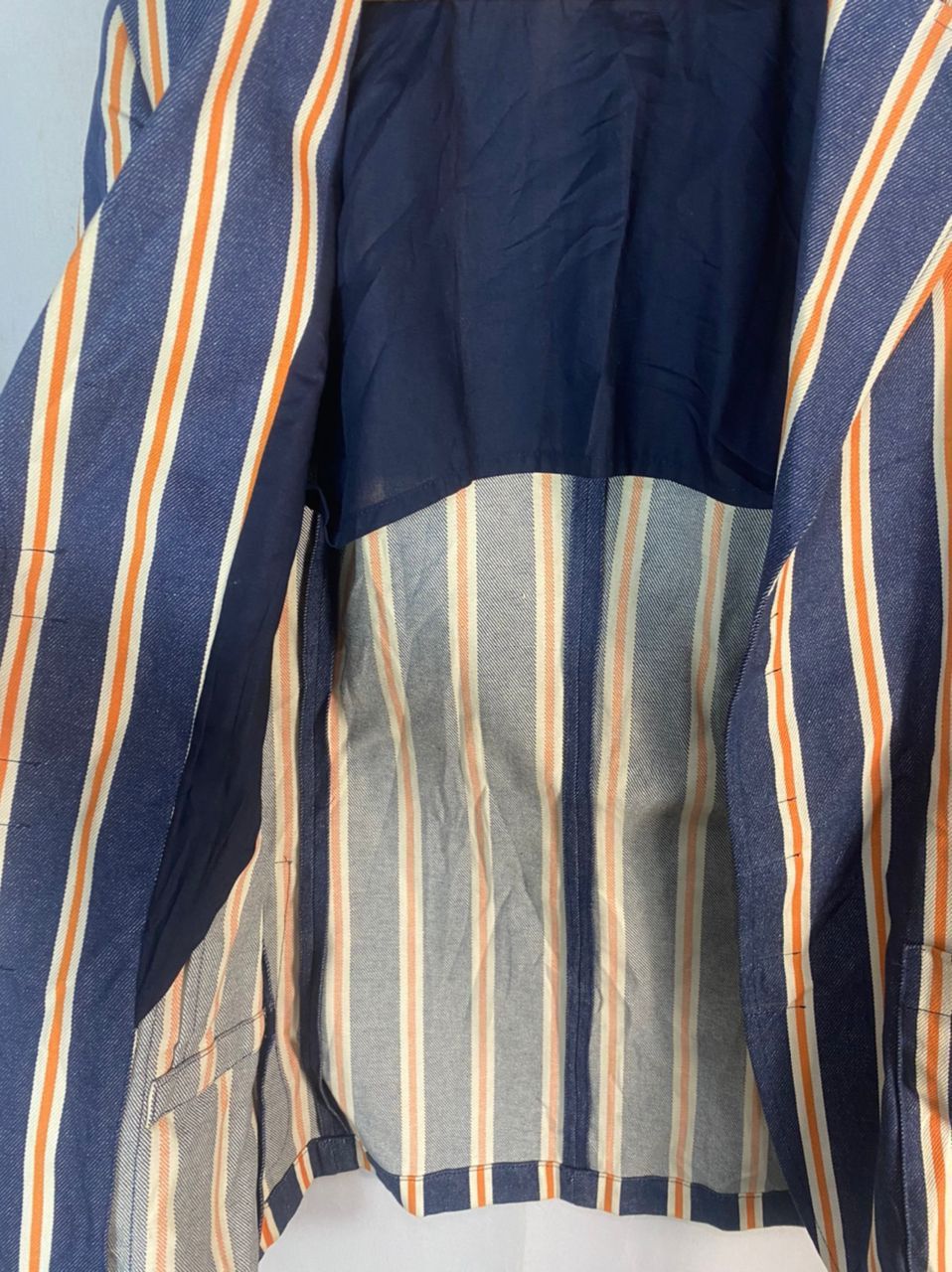 Designer × W&LT × Walter Van Beirendonck 🔥RARE🔥Vintage W&.L.T denim stripe snap button blazer jacket Size US S / EU 44-46 / 1 - 12 Thumbnail