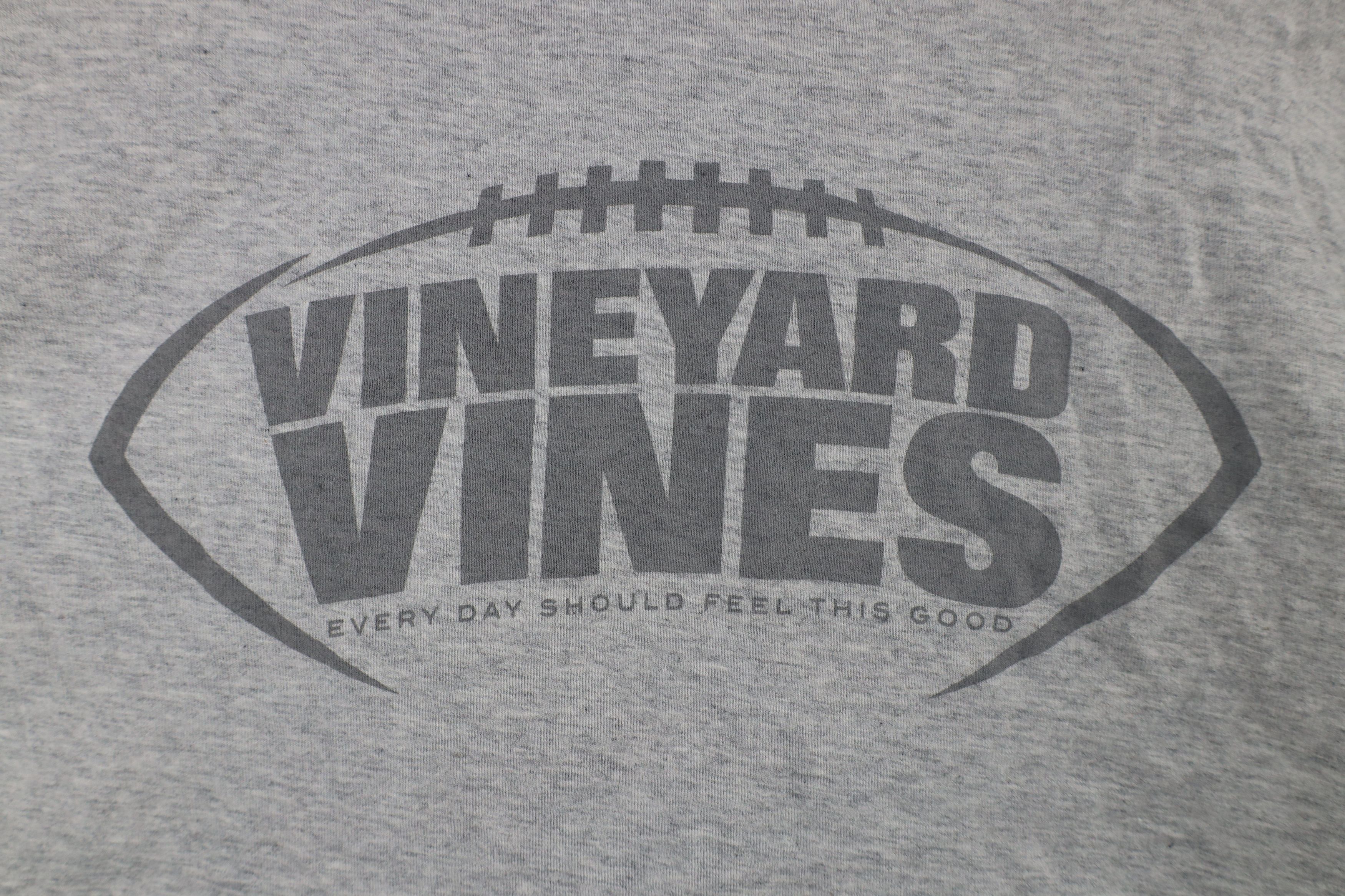 Vineyard Vines × Vintage Vineyard Vines Football Long Sleeve Hooded T-Shirt Gray Size US L / EU 52-54 / 3 - 8 Thumbnail