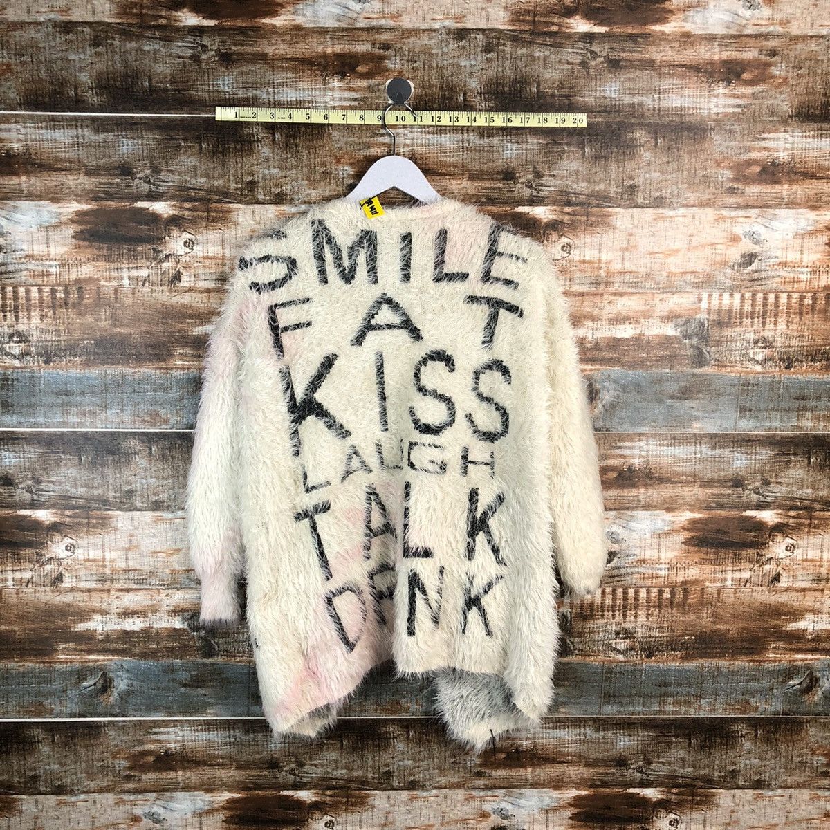 Vintage Japan faded mohair fur shaggy White Cardigan Knitwear #A1911 Size L / US 10 / IT 46 - 1 Thumbnail