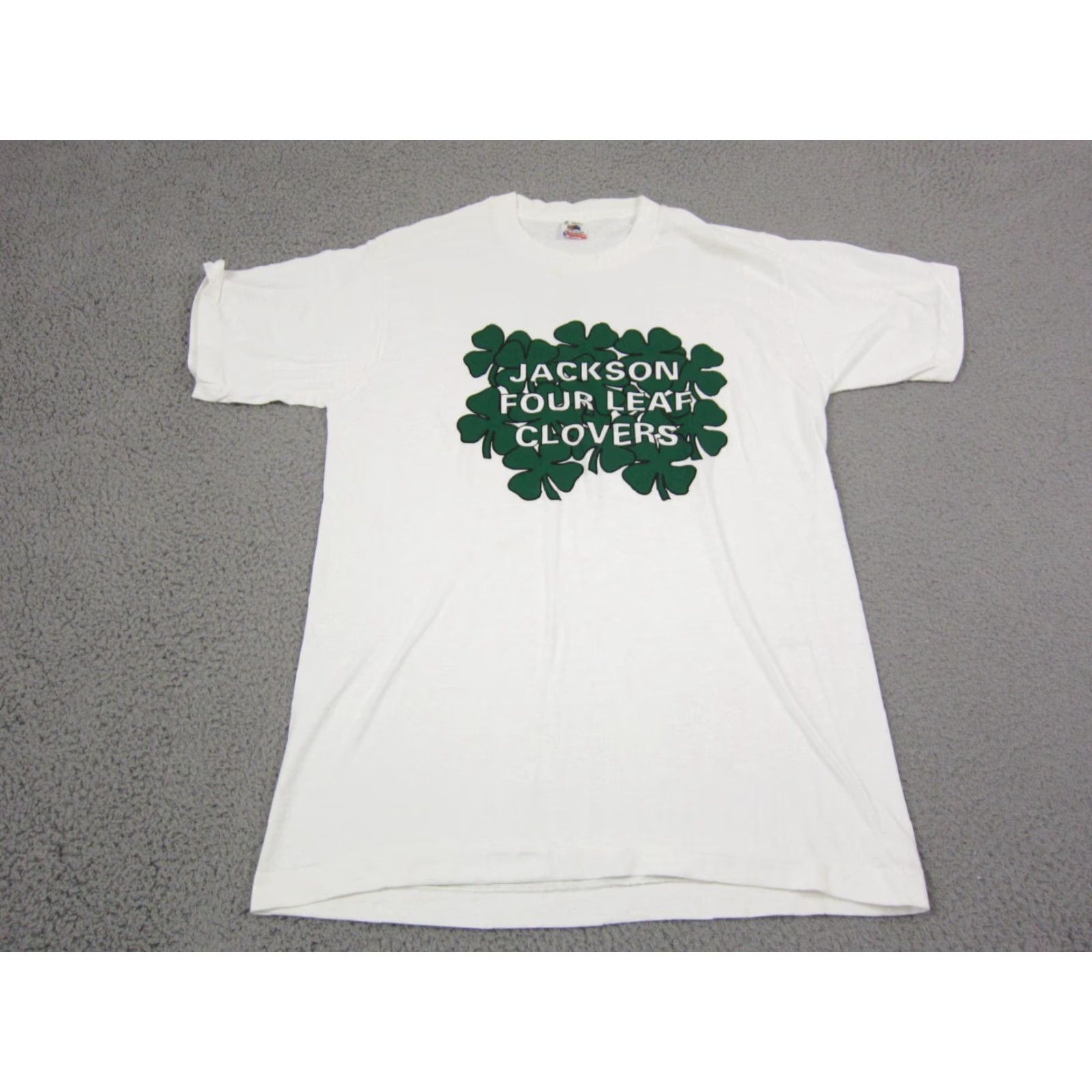 Fruit Of The Loom VINTAGE Fruit of the Loom Shirt Mens M White 80s 90s USA Clover Pattern Crew Neck Short Sleeve T-Shirt Size US M / EU 48-50 / 2 - 2 Thumbnail