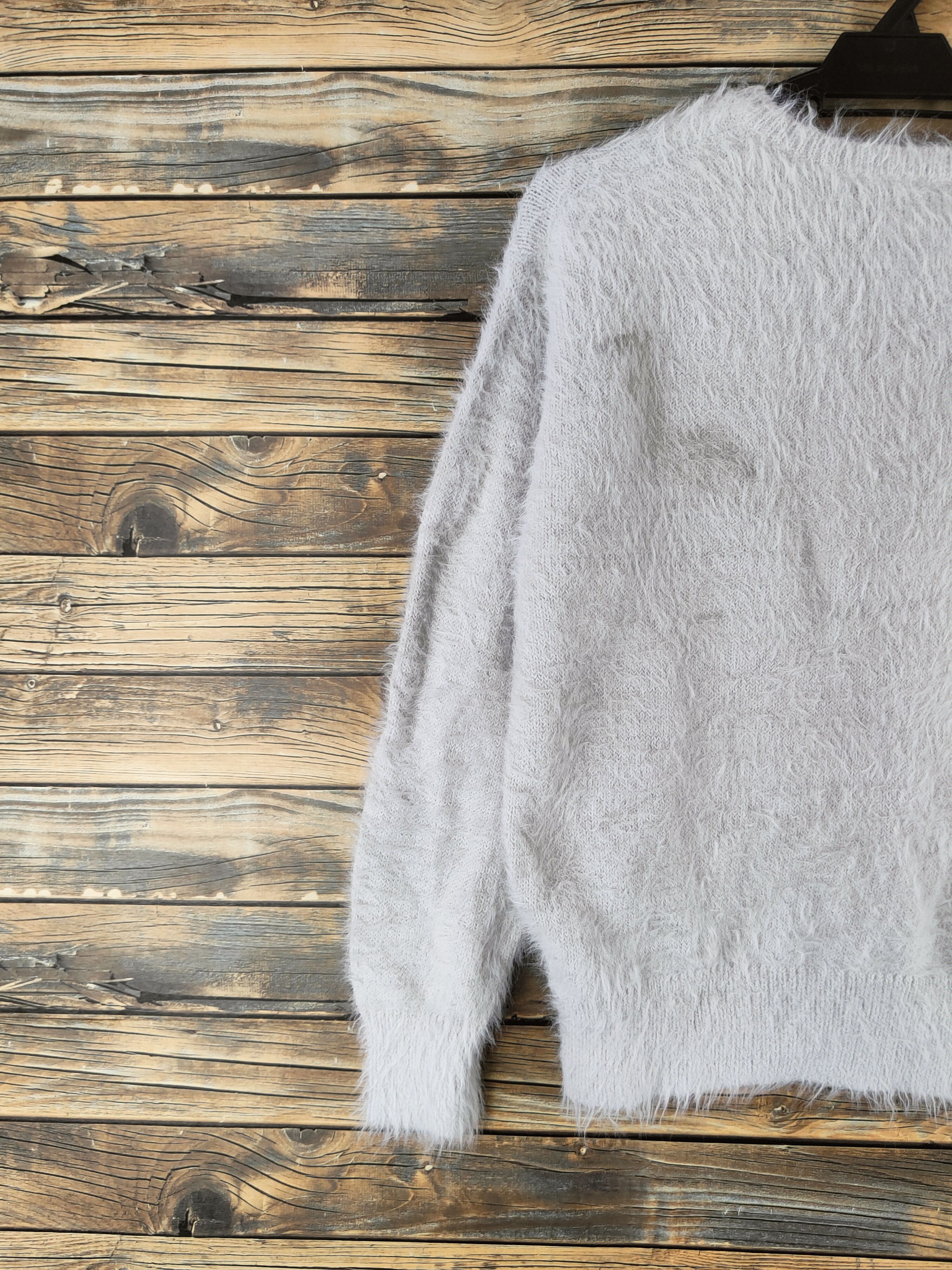 Japanese Brand DL One Way Gray Fur Mohair Knitwear #46-542 Size M / US 6-8 / IT 42-44 - 8 Thumbnail