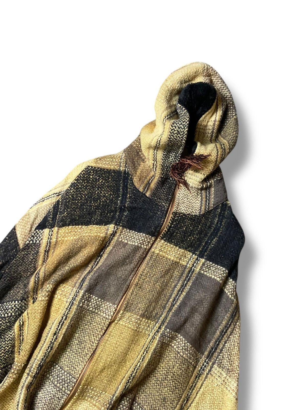 Japanese Brand × Vintage Amina Japanese Brand Checkered Hooded Ponchos (126) Size US XXL / EU 58 / 5 - 6 Thumbnail