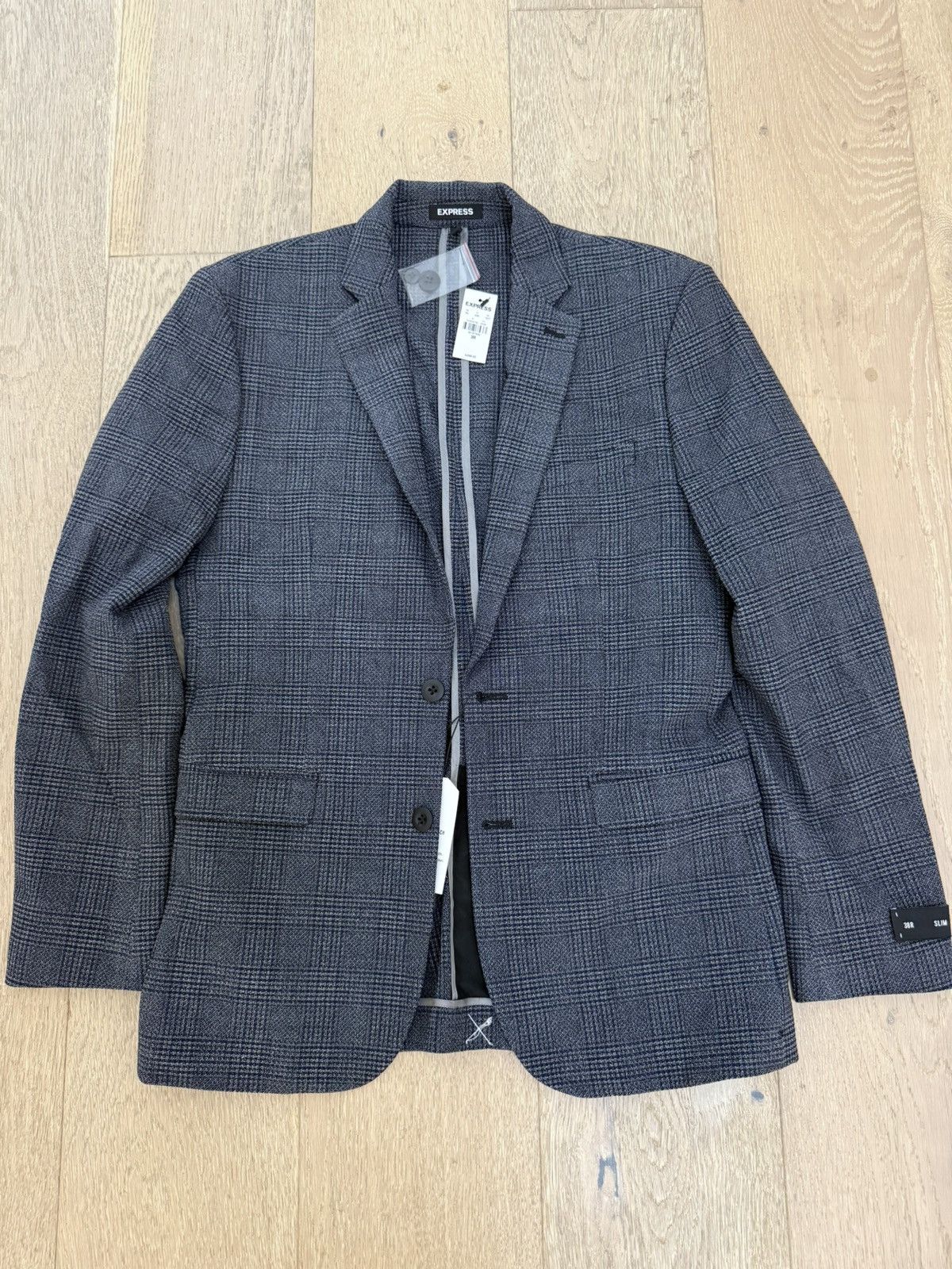 Express Express Slim Navy Wool Blend Suit Jacket 38R Size 38R - 1 Thumbnail