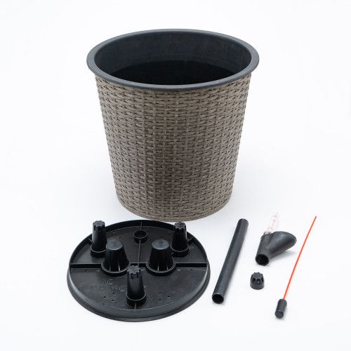 Designer × Homemade 13 in.Gray Wicker Self-watering Planter Size US L / EU 52-54 / 3 - 2 Thumbnail