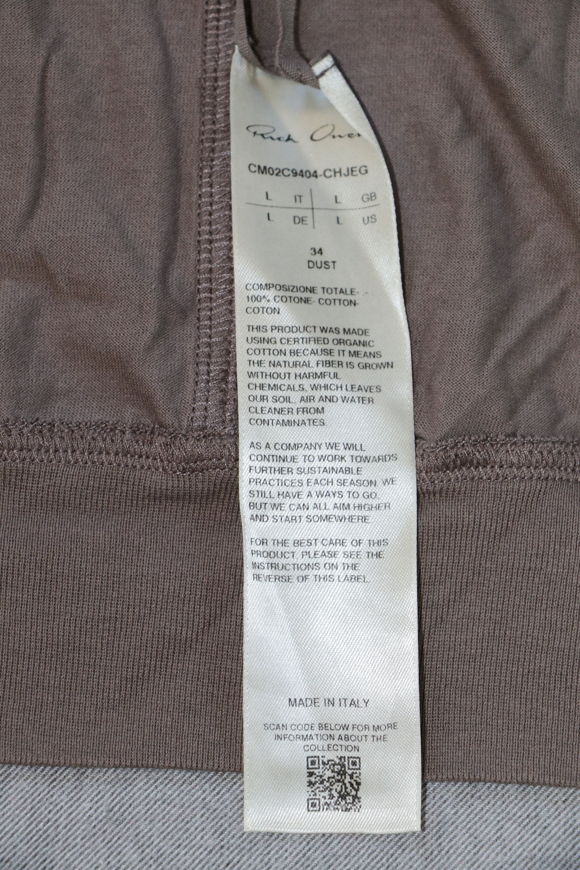 Champion × Rick Owens Champion x Rick Owens Tommy Embroidered T-shirt in "Dust" Size US L / EU 52-54 / 3 - 7 Thumbnail