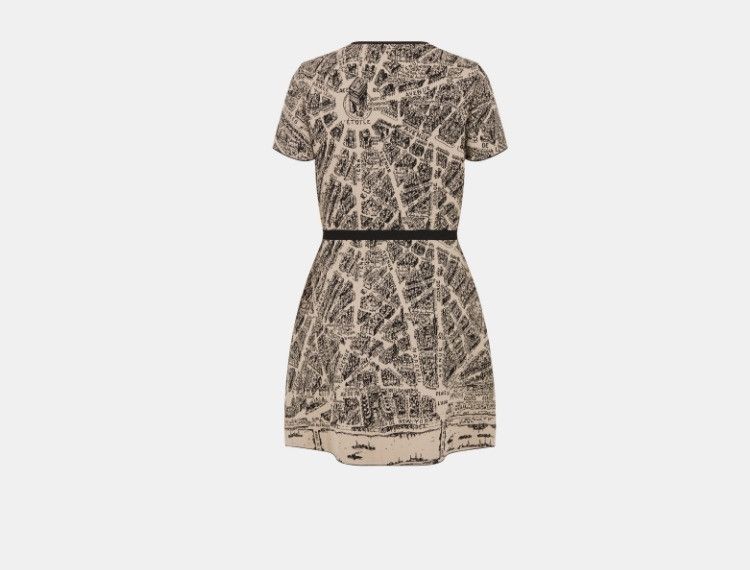Dior o1w1db10425 354R04A Mini Dress in Black & Beige Size XS / US 0-2 / IT 36-38 - 2 Thumbnail
