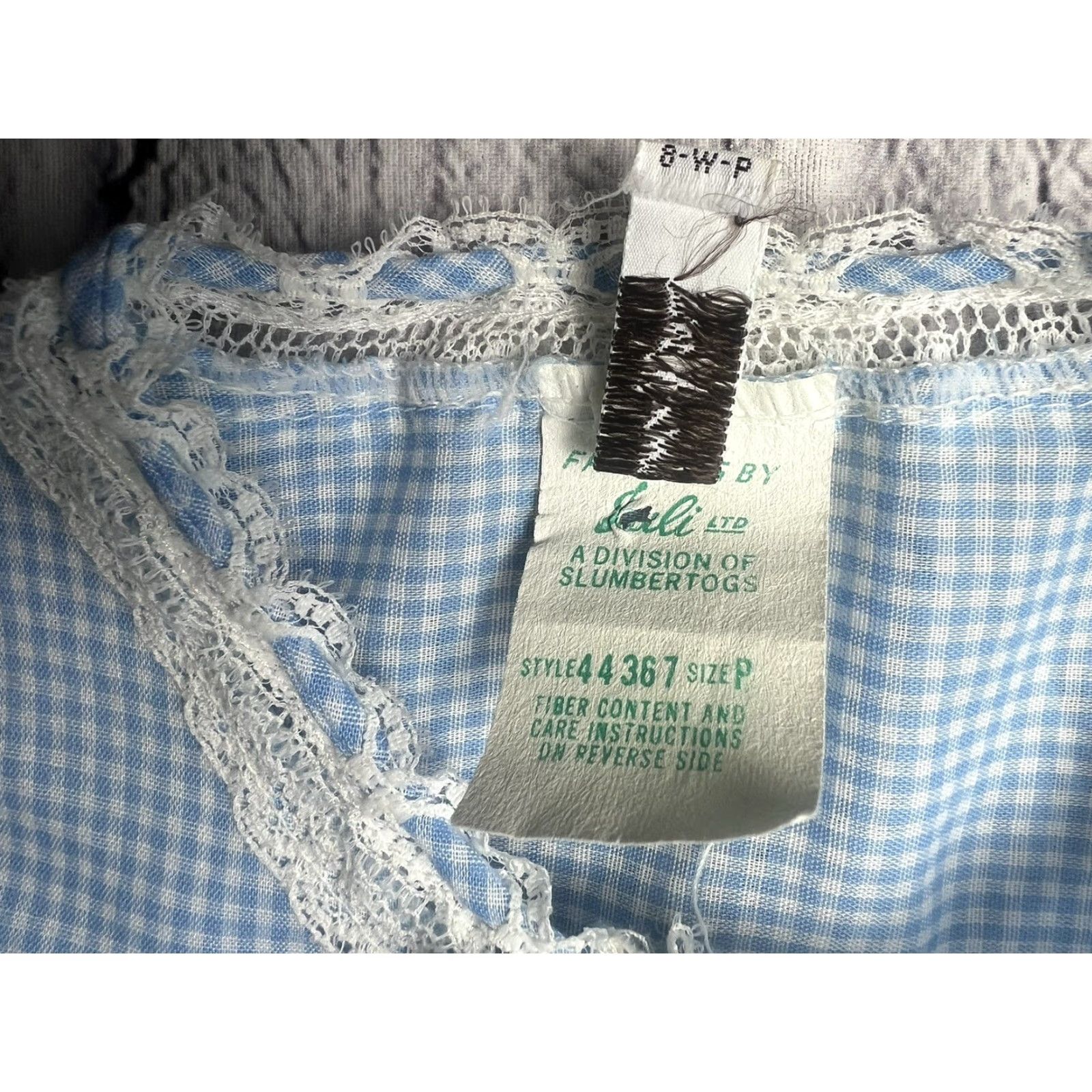 Neiman Marcus VINTAGE Neiman Marcus Juli Slumbertogs Lace Trim Gingham Blue White Nightgown Dress Size M / US 6-8 / IT 42-44 - 7 Thumbnail