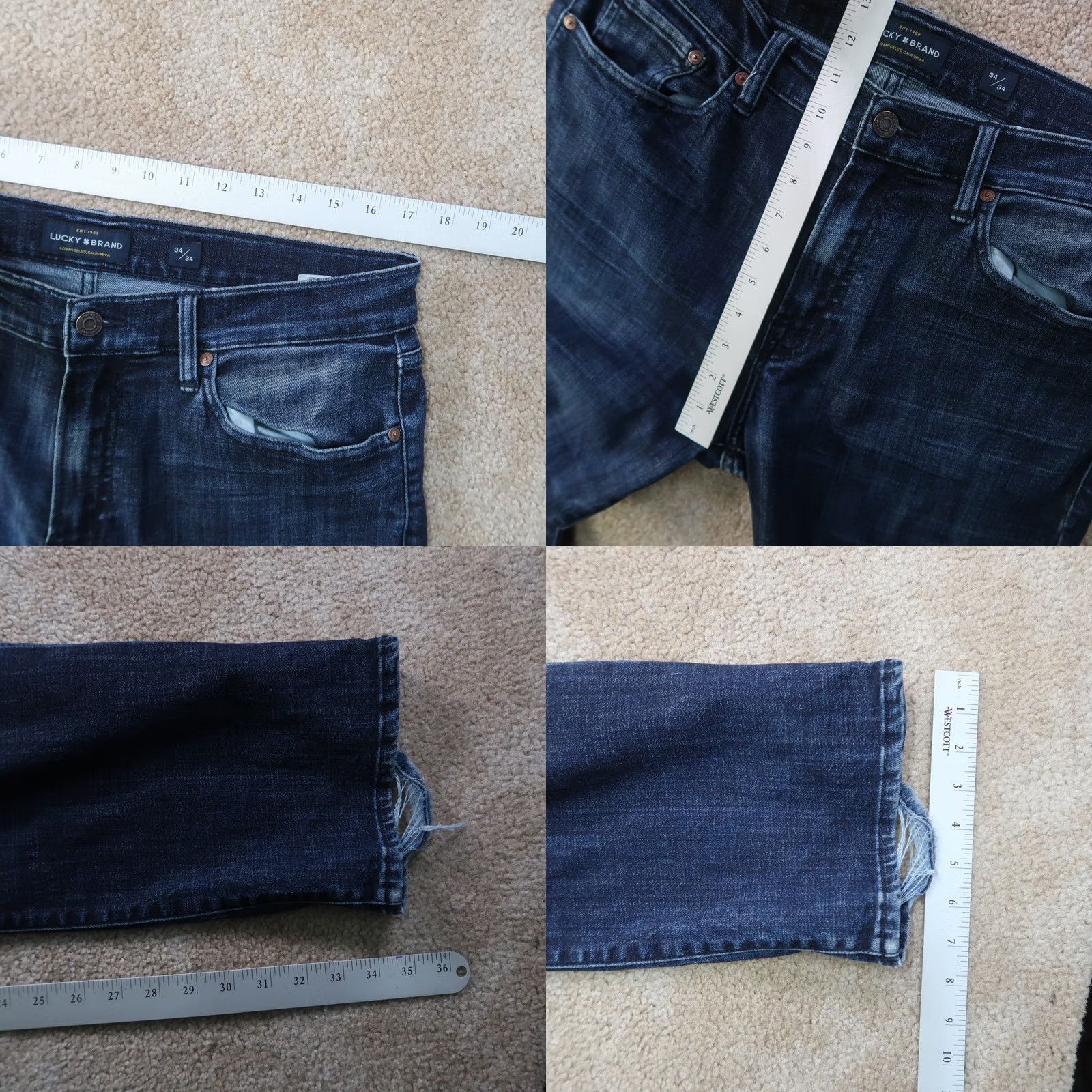 Lucky Brand Lucky Brand 363 Jeans Men 34x34 Denim Blue Straight 5-Pocket Zip Classic Inseam 34 Vintage: No? Size US 34 / EU 50 - 9 Thumbnail