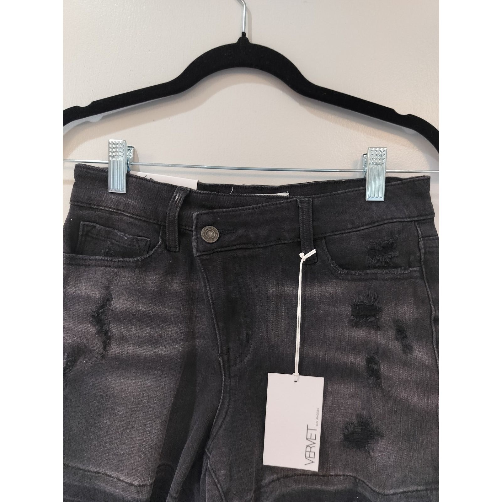 Other Vervet Black High Rise Criss Cross Shorts - Size Small Size 26" / US 2 / IT 38 - 2 Thumbnail