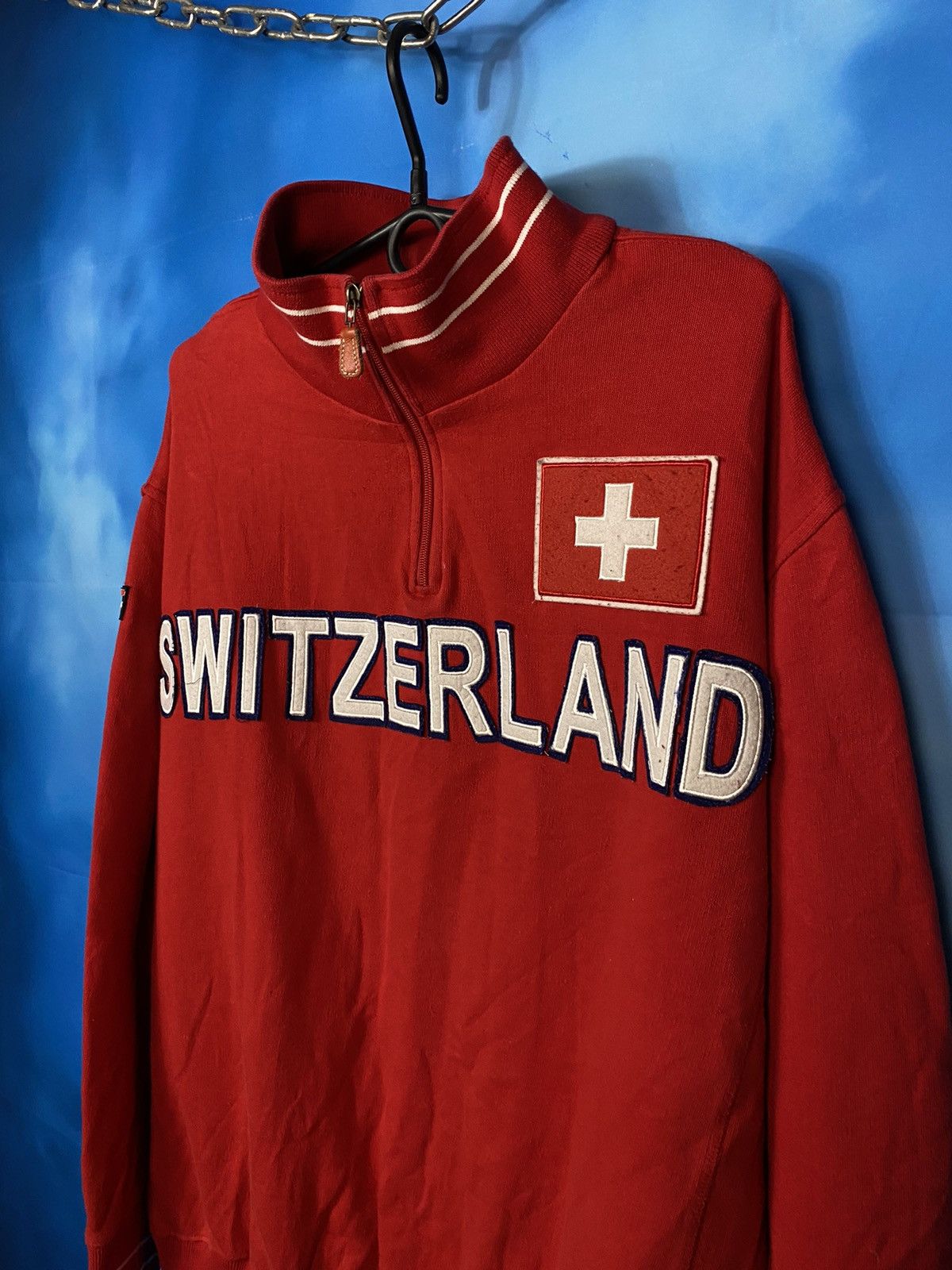 Japanese Brand × Vintage 💥 SWITZERLAND VTG RUGBY CHAMPION LEAGUE 1/3 ZIP SWEATSHIRT Size US L / EU 52-54 / 3 - 4 Thumbnail