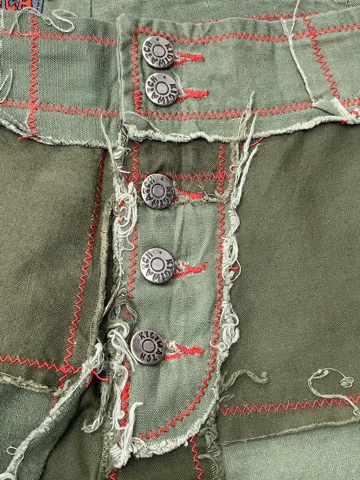 Japanese Brand KILLIWATCH patchwork flared pants Size US 26 / EU 42 - 4 Thumbnail