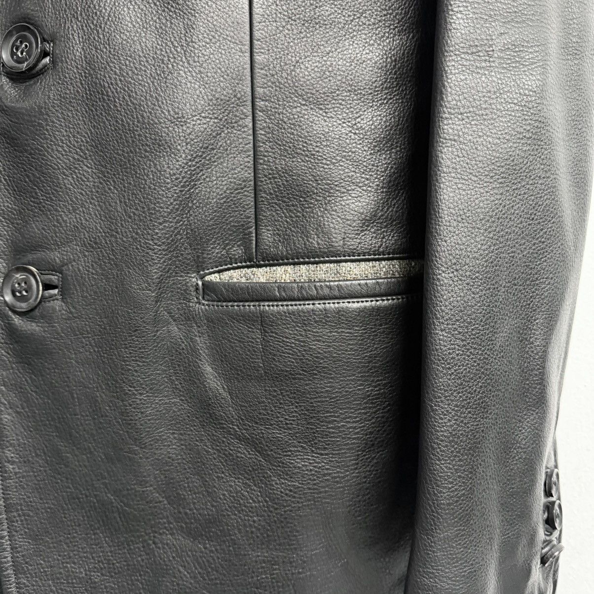 Yohji Yamamoto YOHJI YAMAMOTO POUR HOMME 2012 AW Leather Blazer Jacket Size US M / EU 48-50 / 2 - 5 Thumbnail
