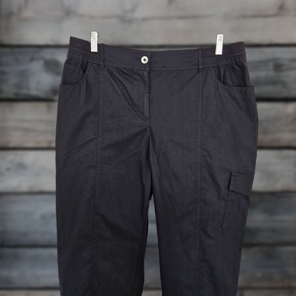 Vintage VINTAGE Chicos Womens Capri Pants L Black Cotton Blend Capri Pants Womens L Black Cotton Blend Size 36" / US 14 / IT 50 - 1 Thumbnail