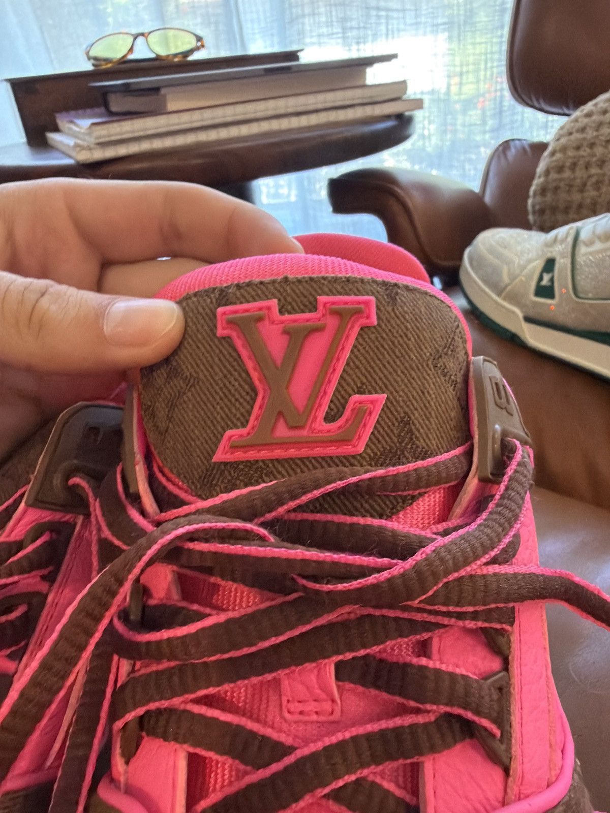 Louis Vuitton Louis Vuitton X Virgil Abloh - LV Trainer - Pink / Brown Size US 9.5 / EU 42-43 - 6 Thumbnail