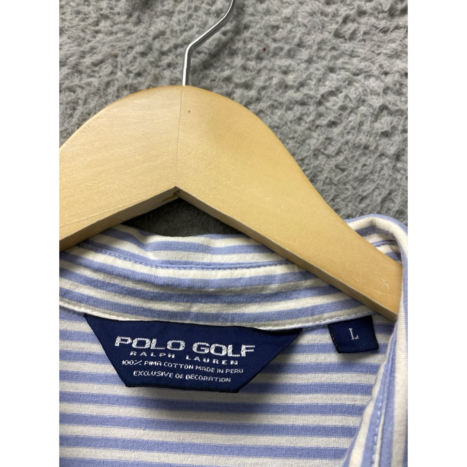 Polo Ralph Lauren Polo Ralph Lauren Men’s Polo Shirt Blue Striped Short Sleeve Button-Up Vintage No Size US L / EU 52-54 / 3 - 3 Thumbnail