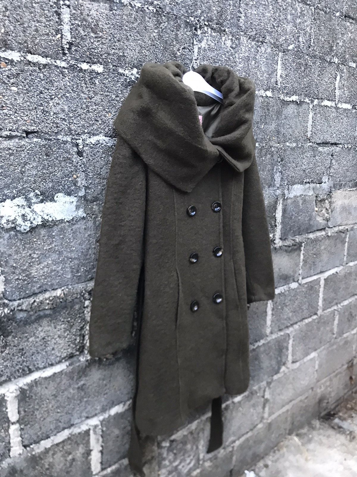 Vintage ⚡️Kavach Italy Waterfall Collar Trench Coat Wool Jacket Size M / US 6-8 / IT 42-44 - 2 Thumbnail