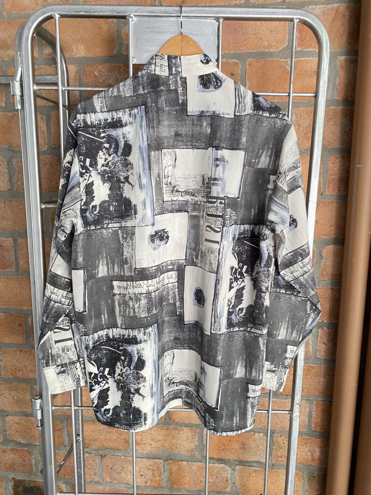 Designer × Japanese Brand ECONOMY BRAND Abstract Print Mandarin Shirt Size US M / EU 48-50 / 2 - 2 Thumbnail