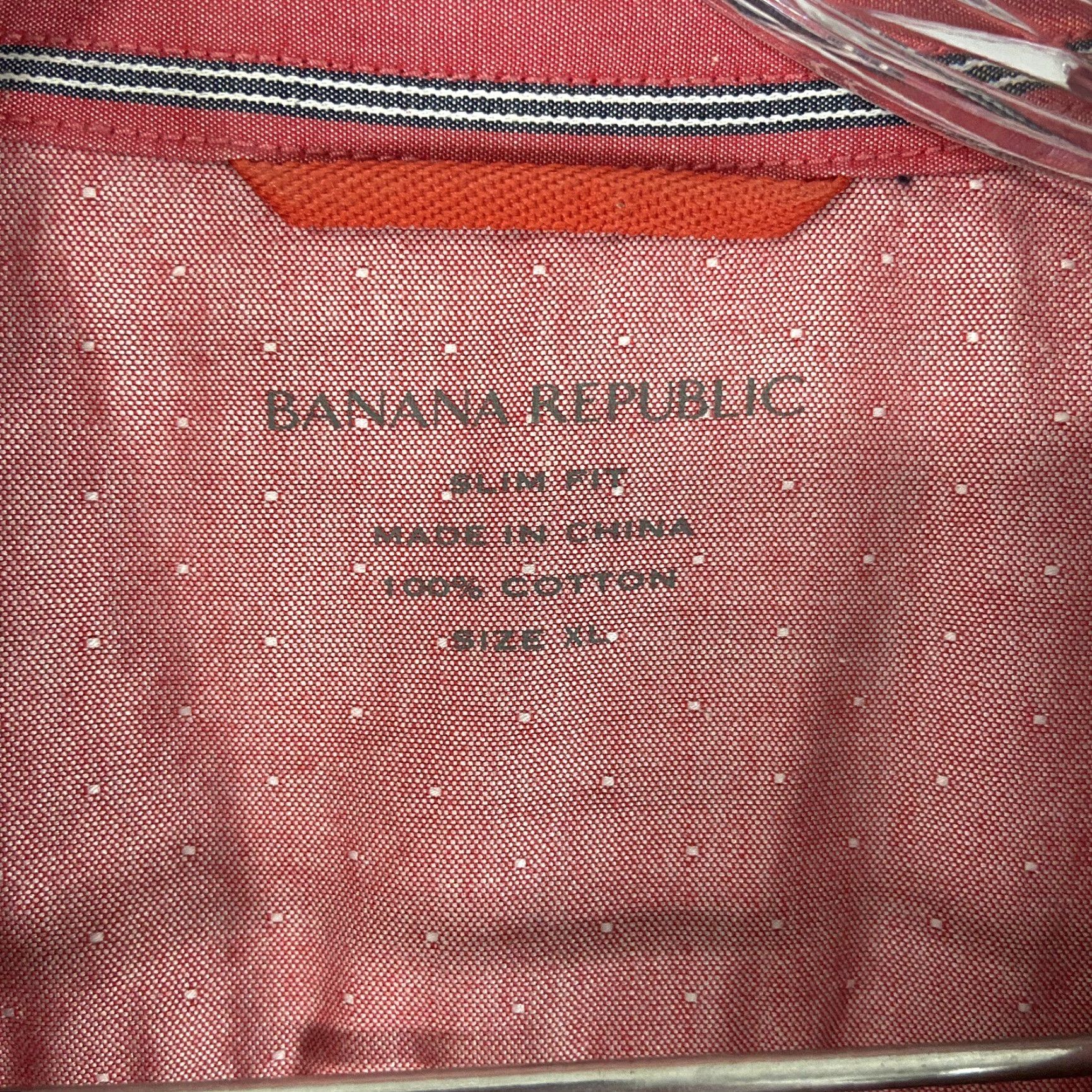 Banana Republic Banana Republic Slim Fit Button Up Long Sleeve Red Striped Men’s XL Size US XL / EU 56 / 4 - 6 Thumbnail