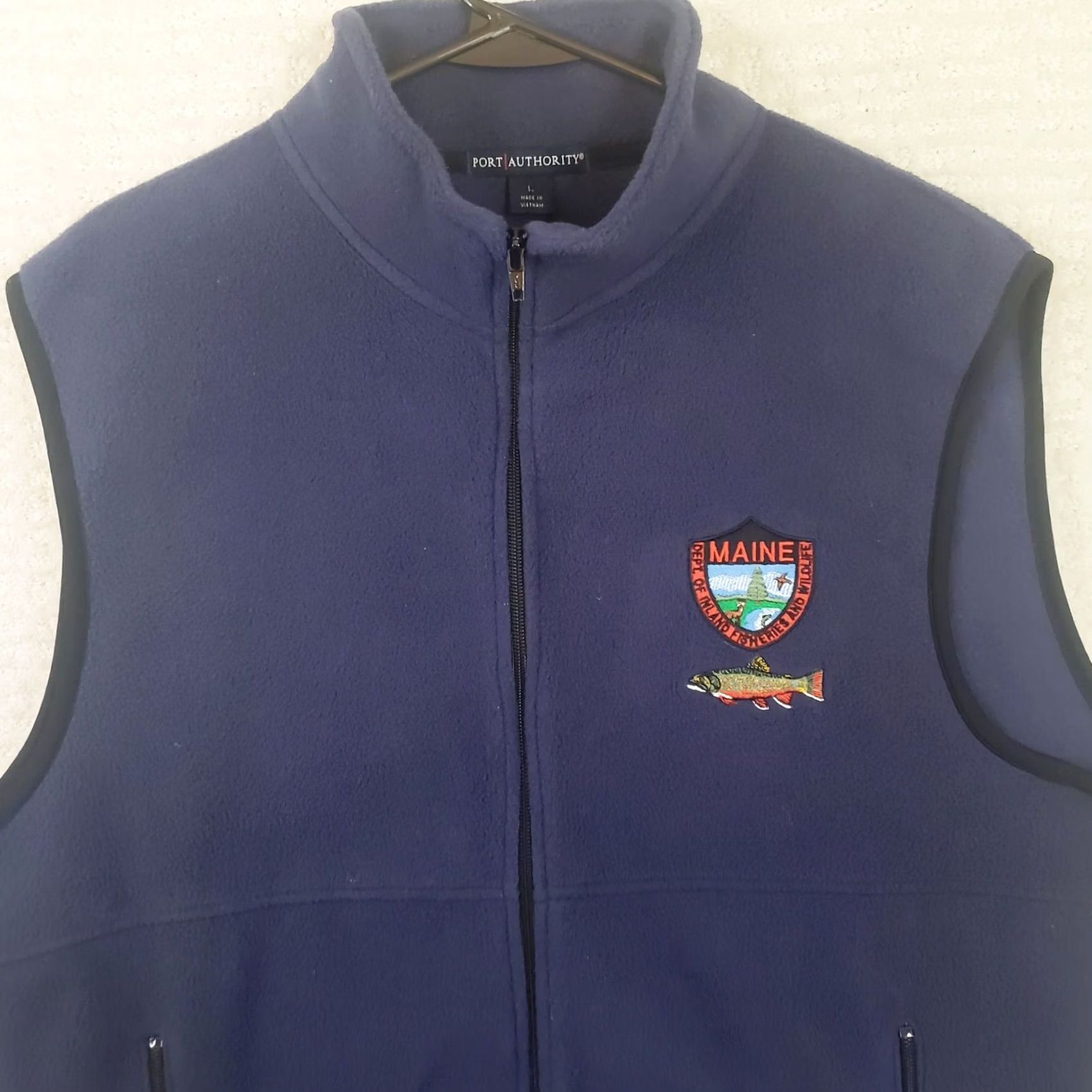 Port Authority Port Authority Vest Mens Large Blue Fleece Full Zip Trout Fishing Outdoors Maine Size US L / EU 52-54 / 3 - 3 Thumbnail