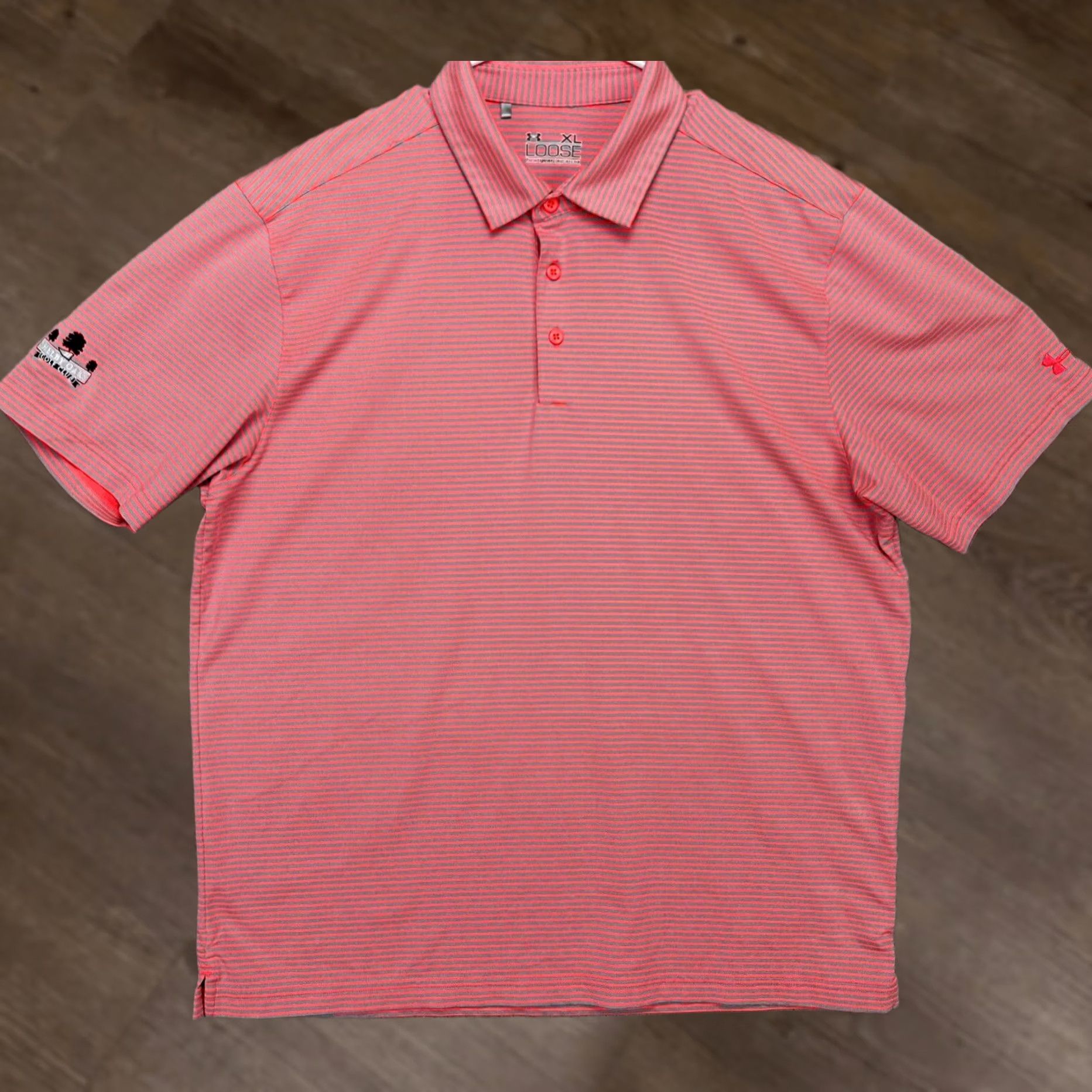 Under Armour Under Armour Shirt Mens XL Heat Gear Neon Pink Pinstripe Golf Polo Rugby Stretch Size US XL / EU 56 / 4 - 1 Thumbnail