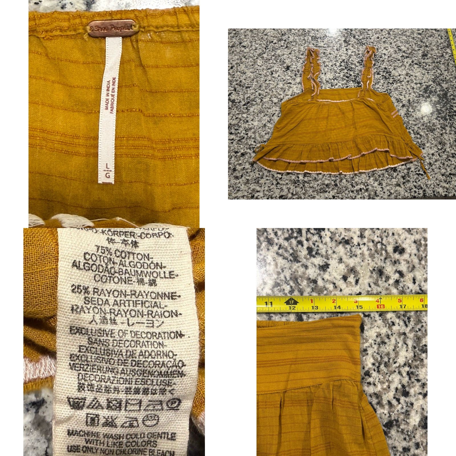 Free People Free People 2 Piece Eva Set Tank & Pants Deep Gold Yellow Shirt? Size 36" / US 14 / IT 50 - 8 Thumbnail