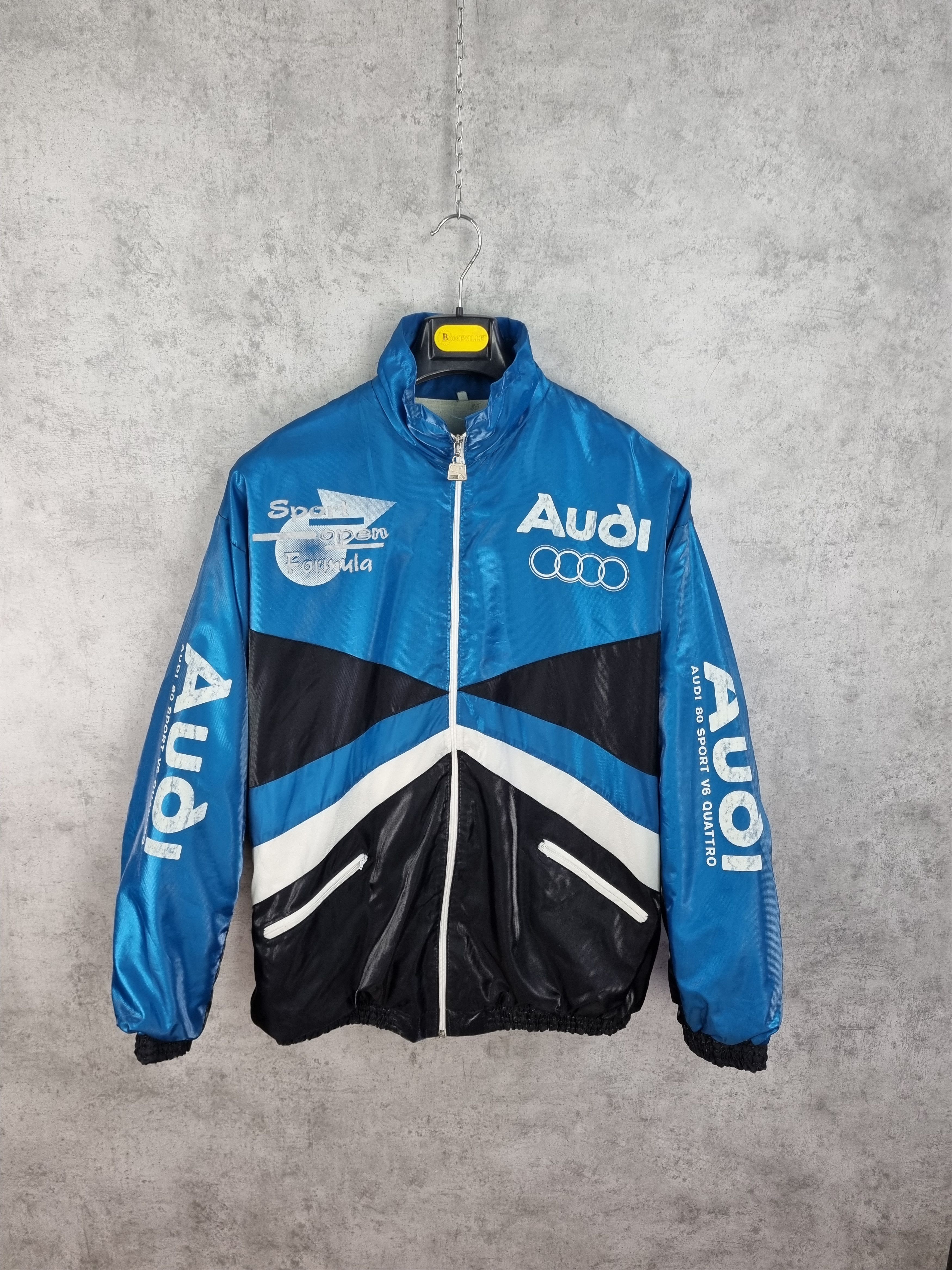 Audi × Vintage 80 Audi Sport V6 Quatro Nylon Vintage Moto Jacket Size US XXL / EU 58 / 5 - 1 Thumbnail