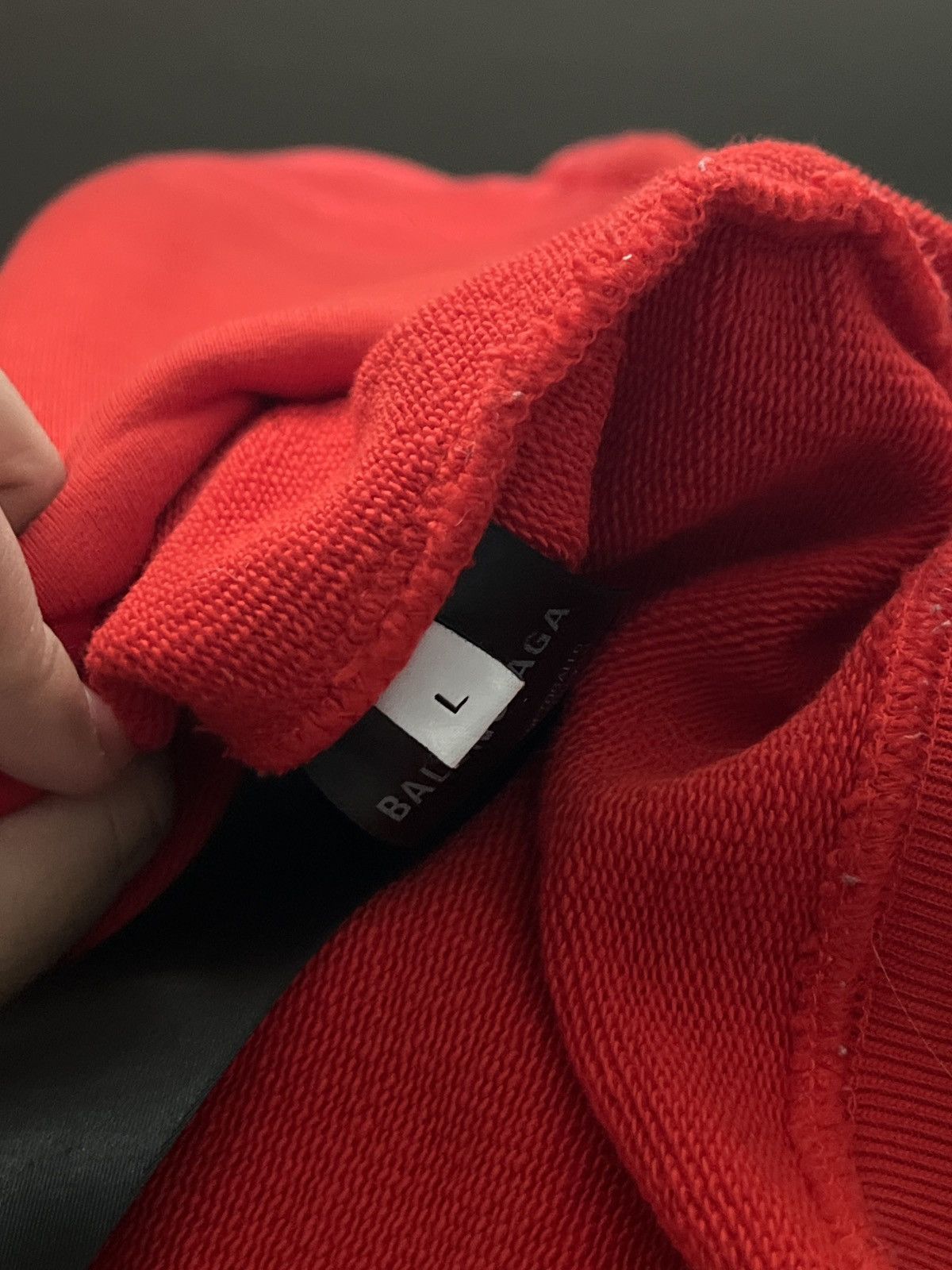 Balenciaga RED & WHITE BALENCIAGA HOODIE Size US L / EU 52-54 / 3 - 5 Thumbnail