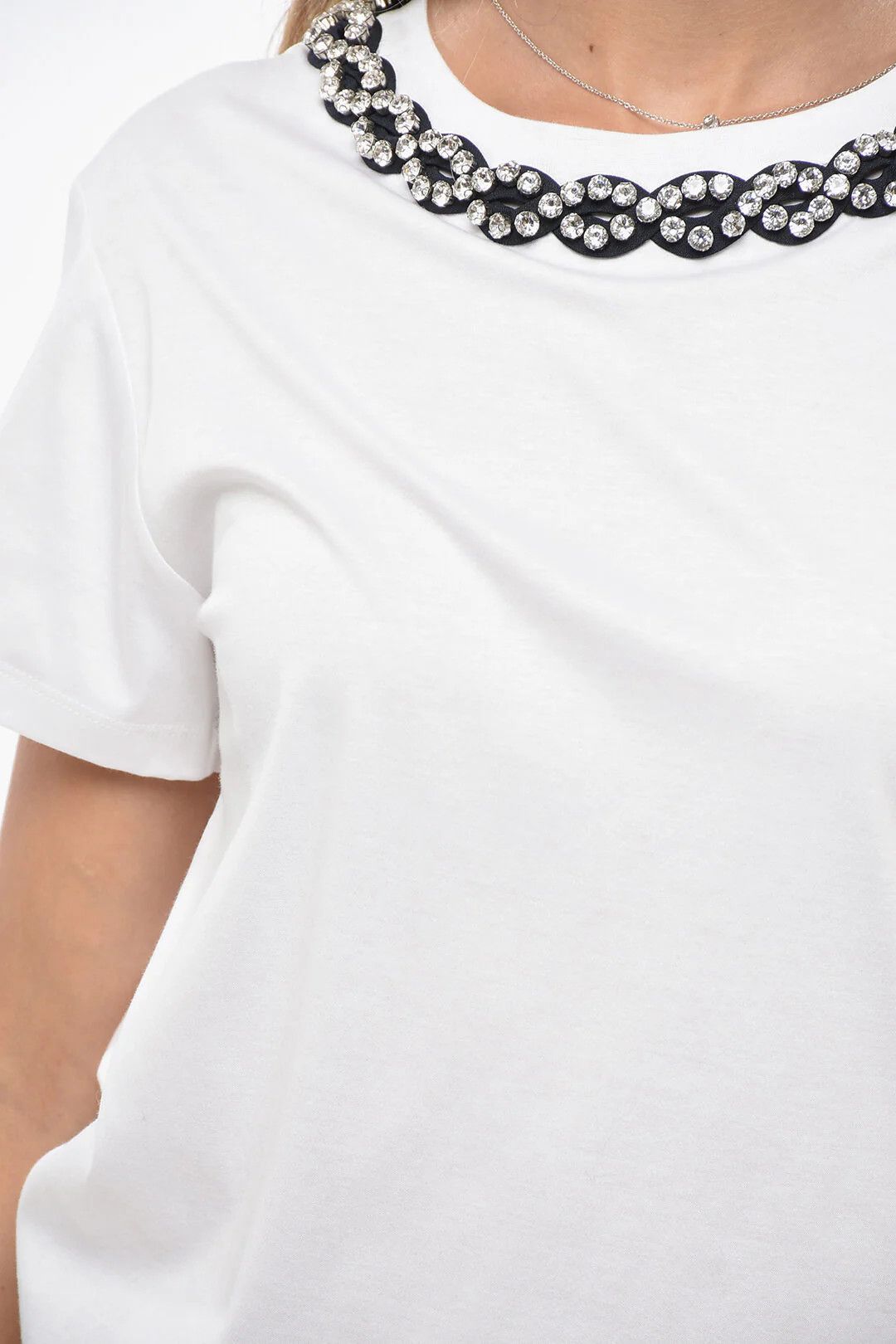Valentino og1mm0426 Cotton Crewneck T-Shirt in White Size S / US 4 / IT 40 - 3 Thumbnail