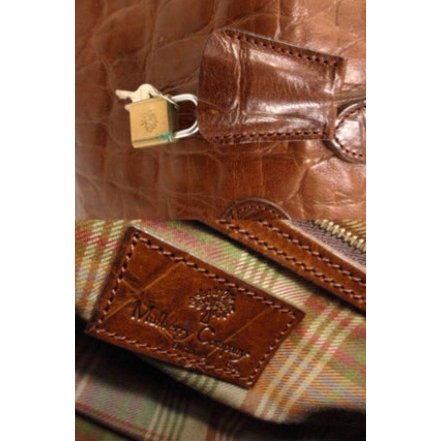 Mulberry Vintage Mulberry brown croc embossed leather speedy handbag Size ONE SIZE - 9 Thumbnail