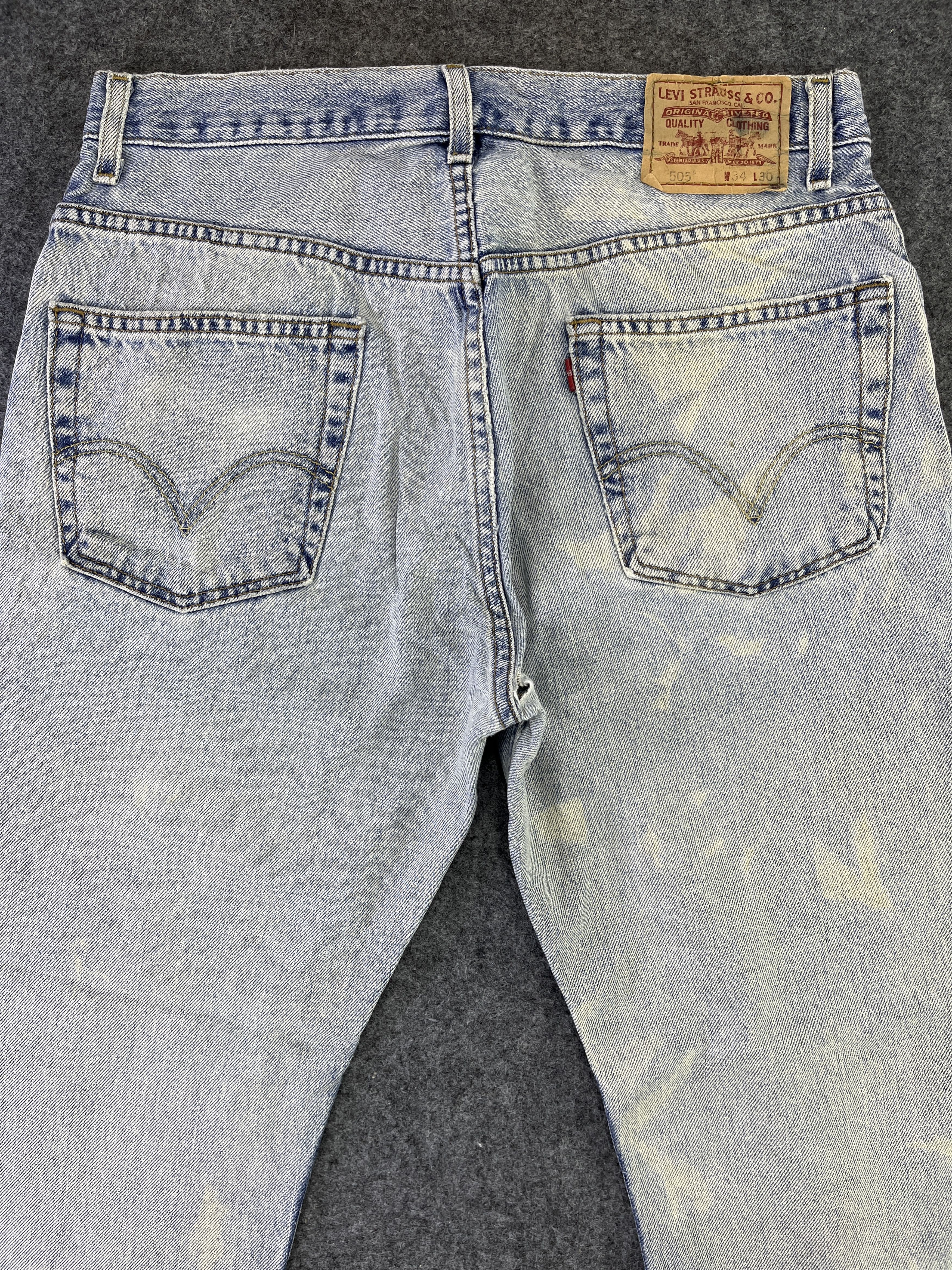 Levi's Vintage Levis 505 Bleached Jeans - J894 Size US 34 / EU 50 - 4 Thumbnail