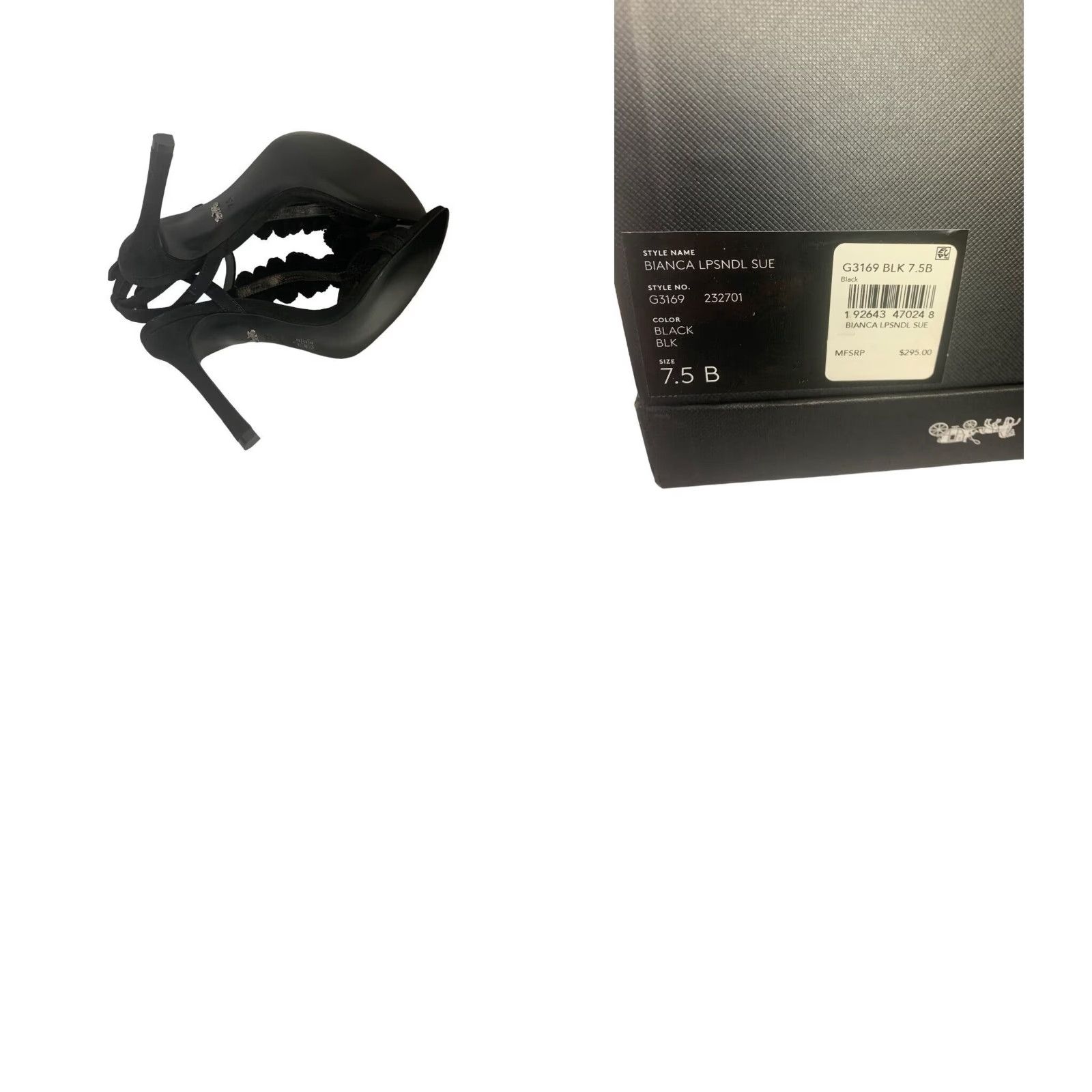 Coach Coach Bianca Sandal Leather Paillettes Heeled Sandals Black 4" Heel G3169 7.5B Women Strappy Shoes Size US 8 / IT 38 - 8 Thumbnail