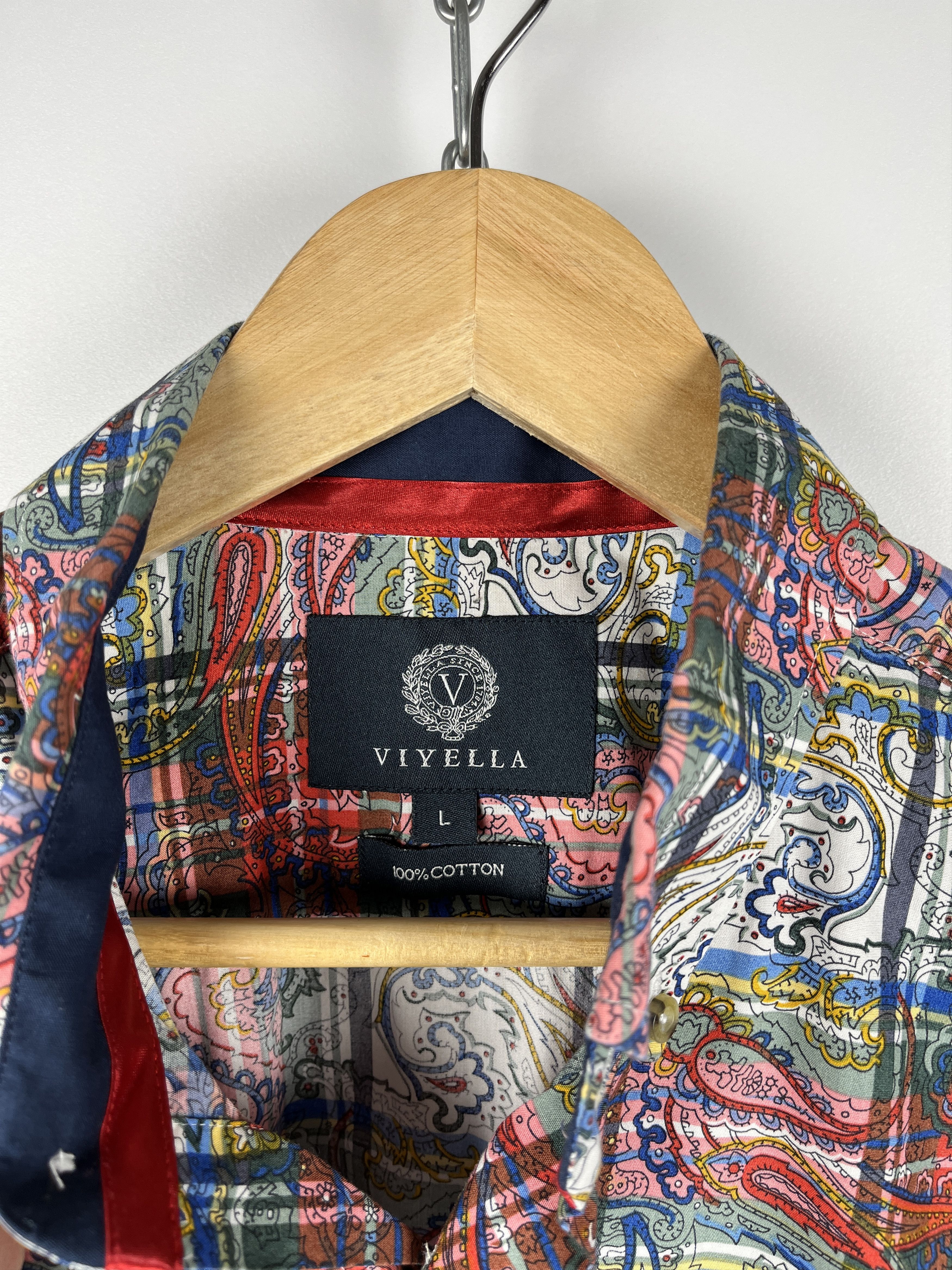 Viyella Viyella Paisley Check Pattern Short Sleeve Shirt Size US L / EU 52-54 / 3 - 6 Thumbnail