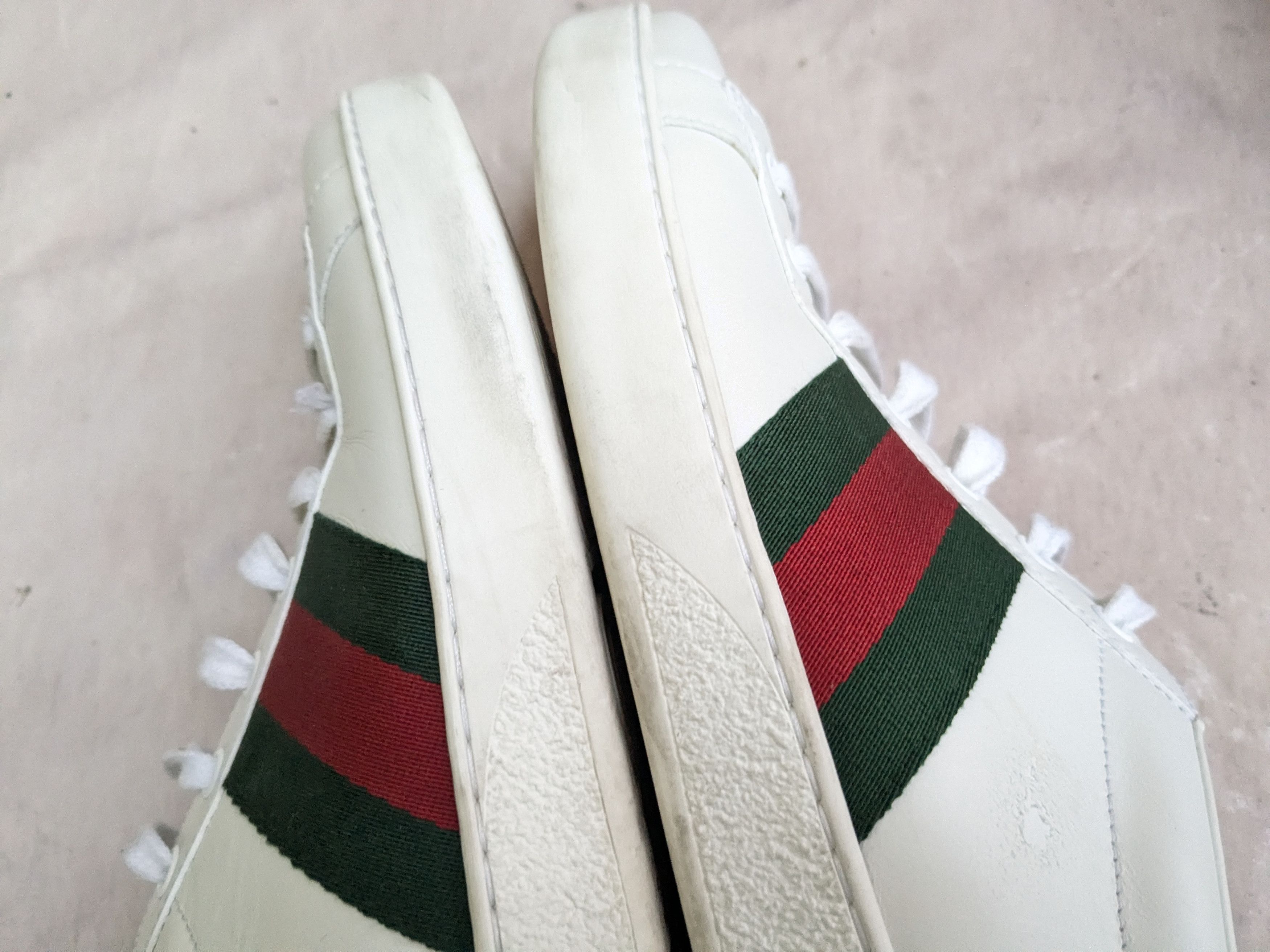 Gucci Gucci Ace Sneakers White 13.5 Red Low Tops Canvas Logo GG Size US 13 / EU 46 - 11 Thumbnail