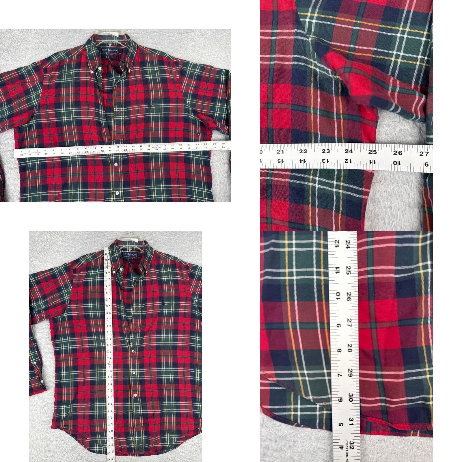 Polo Ralph Lauren Polo Ralph Lauren Shirt Men Large Red Plaid Button-Up Long Sleeve Cotton VINTAGE Size US L / EU 52-54 / 3 - 8 Thumbnail