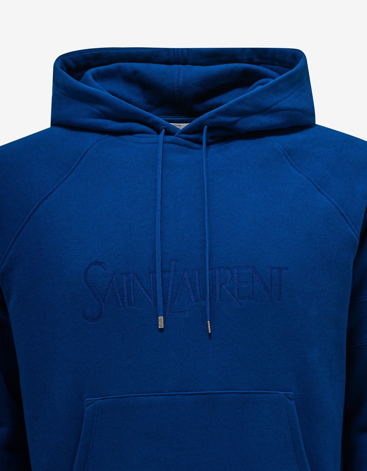 Saint Laurent Paris Saint Laurent Blue Logo Raglan Hoodie Size US L / EU 52-54 / 3 - 5 Thumbnail