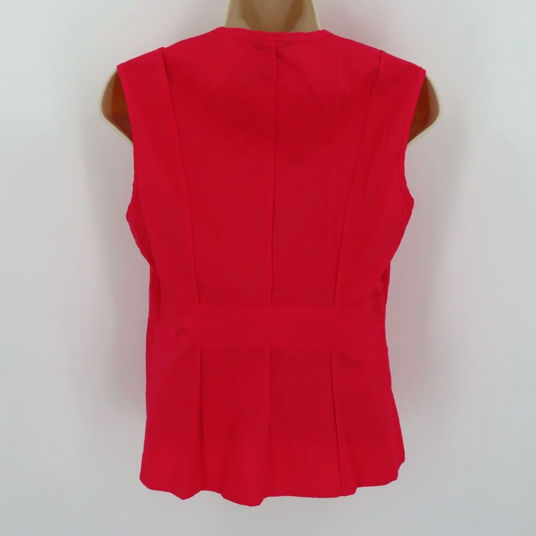 Vintage VINTAGE Moda International Womens Medium Red Pink V Neck Sleeveless Shirt Top Blouse Size M / US 6-8 / IT 42-44 - 4 Thumbnail