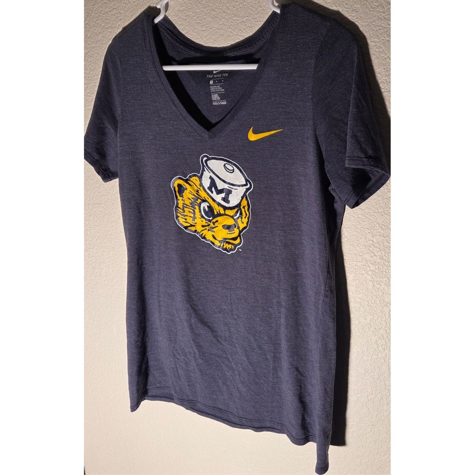 Nike Nike Michigan Wolverines Women's Navy Blue V-Neck Tee - M Size M / US 6-8 / IT 42-44 - 3 Thumbnail