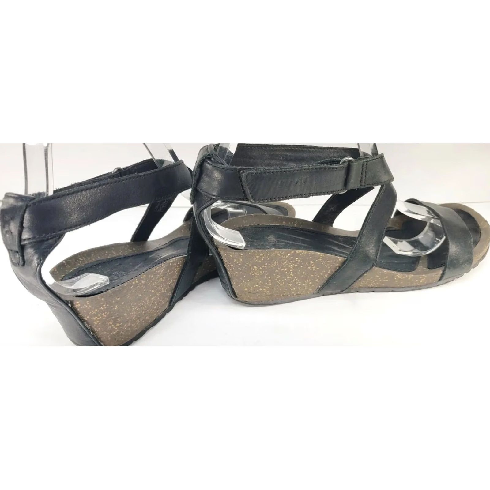 Teva Teva Cabrillo Black Leather Strap Wedge Sandals Women Size 9M EU 40 1007732 Size US 9 / IT 39 - 4 Thumbnail